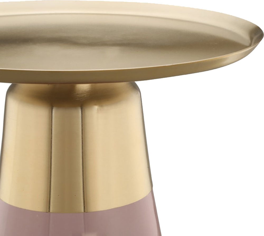Kayoom Beistelltisch »Roman 225, mundgeblasener Glaskorpus«, (1 St.), mundgeblasener Glaskorpus, Retro-Design, goldfarbenene Metall-Tischplatte