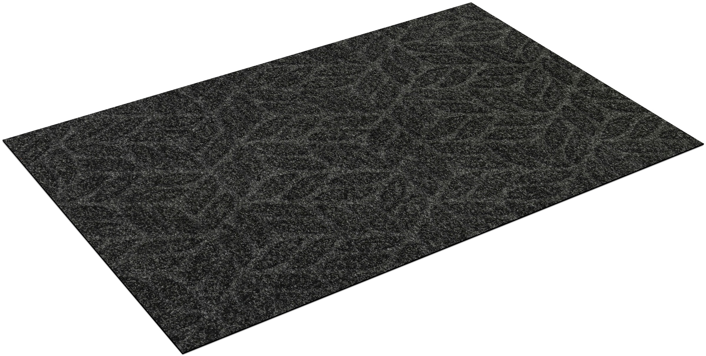 Image of wash+dry by Kleen-Tex Fussmatte "DUNE Leaves Dark Grey" rechteckig 8 mm Höhe