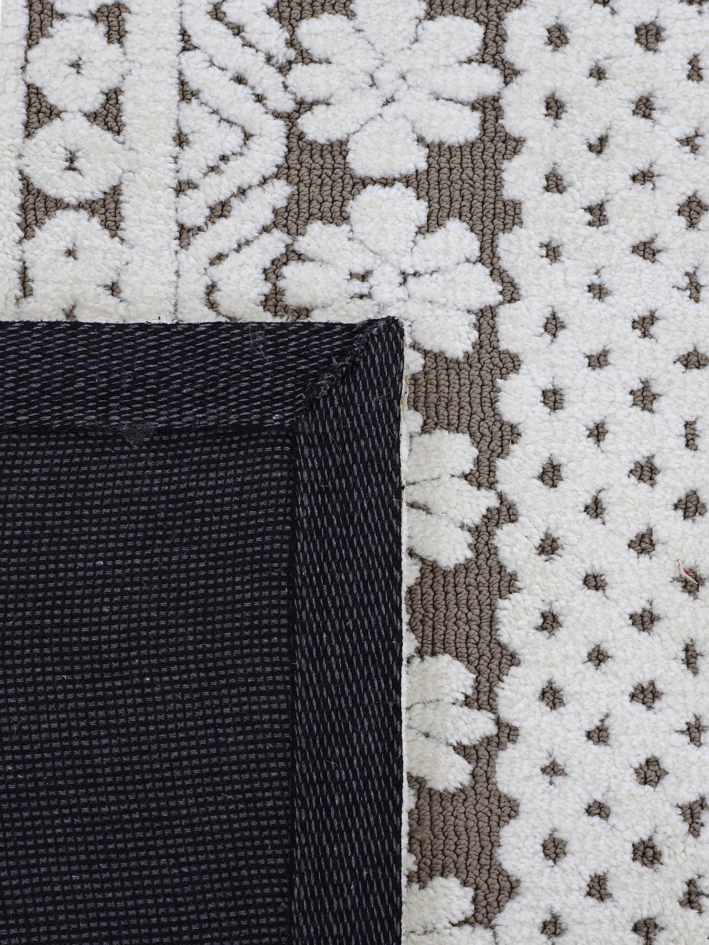 carpetfine Teppich »Holly 1«, rechteckig, Blumen Motiv, Hoch-Tief Struktur, Wohnzimmer