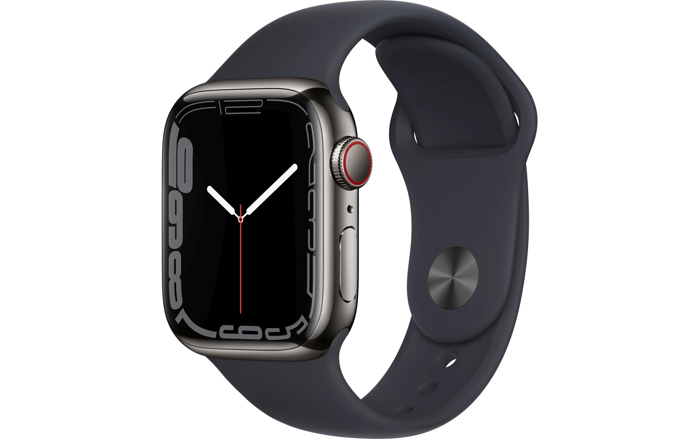 Image of Apple Smartwatch »Series 7, GPS + Cellular, 41 mm Edelstahl-Gehäuse mit Sportarmband«, (Watch OS MNC23FD/A) bei Ackermann Versand Schweiz