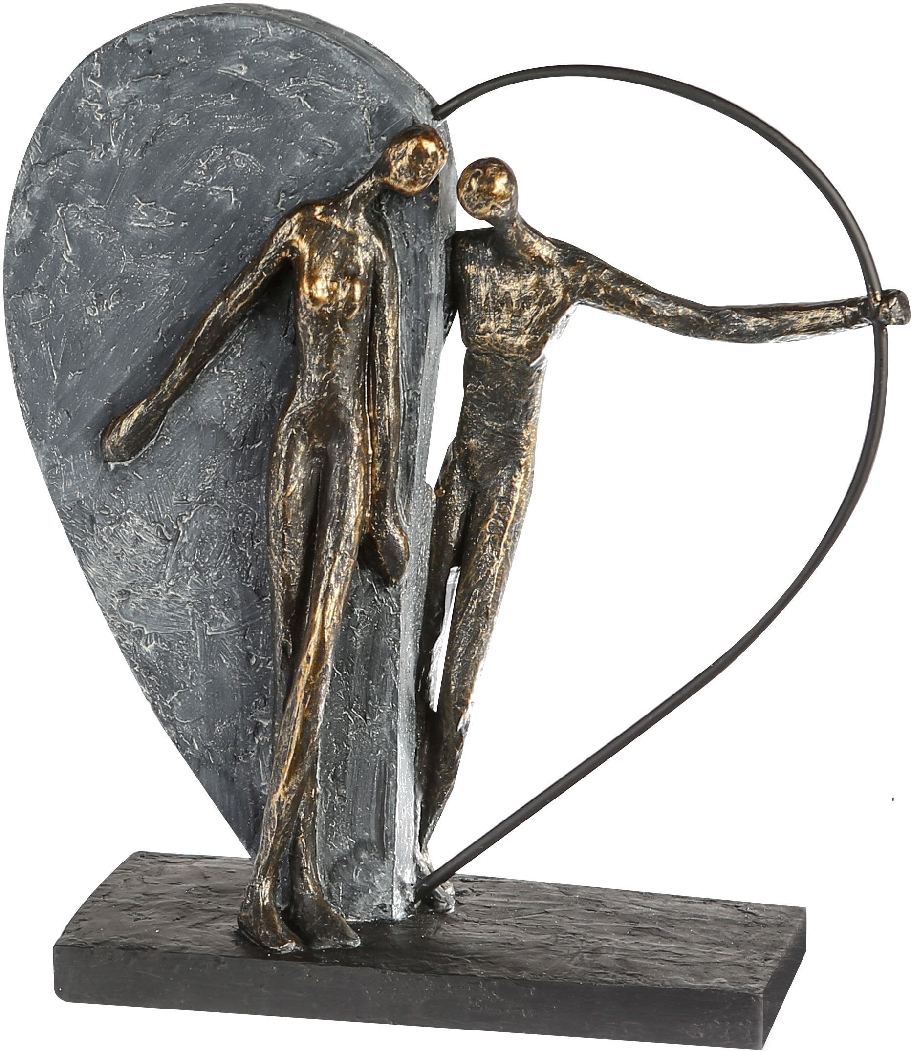 Casablanca by Gilde Dekofigur »Skulptur Höhe Dekoobjekt, Herzklopfen, cm, 31 kaufen bequem Wohnzimmer bronzefarben/grau«