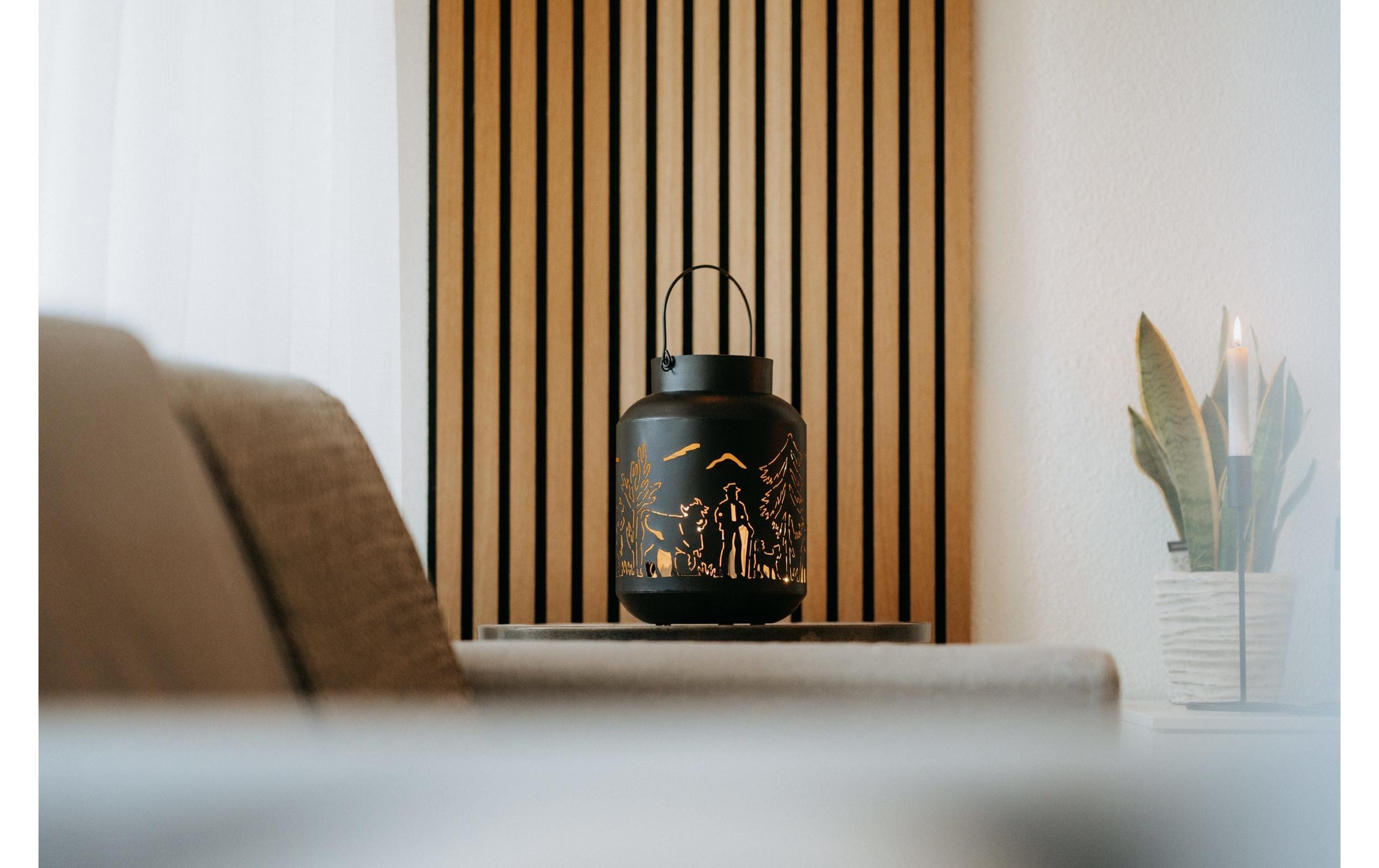 Kadastar Lanterne à bougie »Alpaufzug Familie 27 cm« Laterne Scherenschnitt