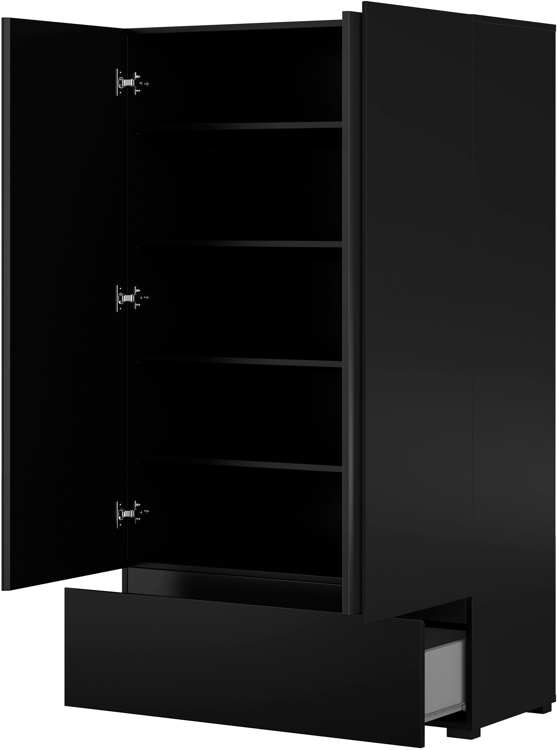 GOODproduct Mehrzweckschrank »Cross,Breite 89 cm, Highboard, Universalschrank, Garderobe« Waescheschrank mit viel Stauraum, Einlegeböden verstellbar