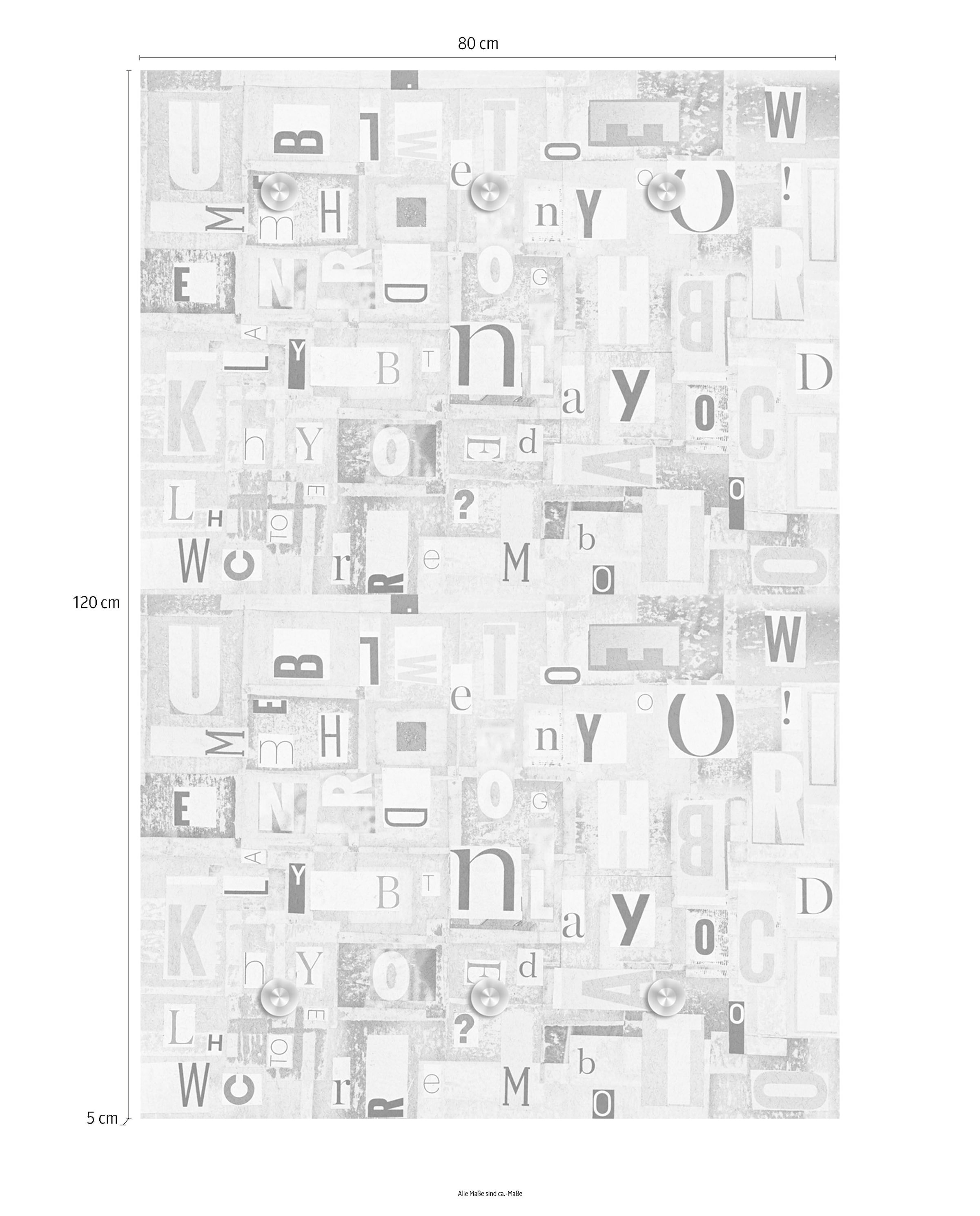 queence Garderobenleiste »Buchstaben« mit 6 Haken, 80 x 120 cm