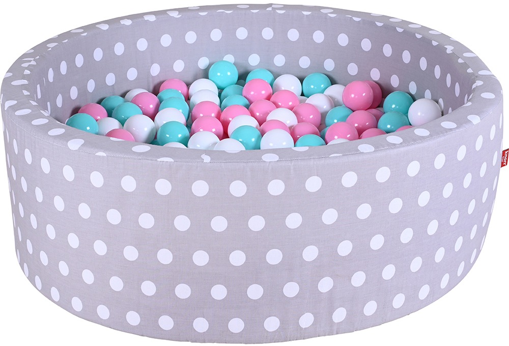 Image of Knorrtoys® Bällebad »Soft, Grey White Dots«, mit 300 Bällen rose/creme/lightBlue; Made in Germany bei Ackermann Versand Schweiz