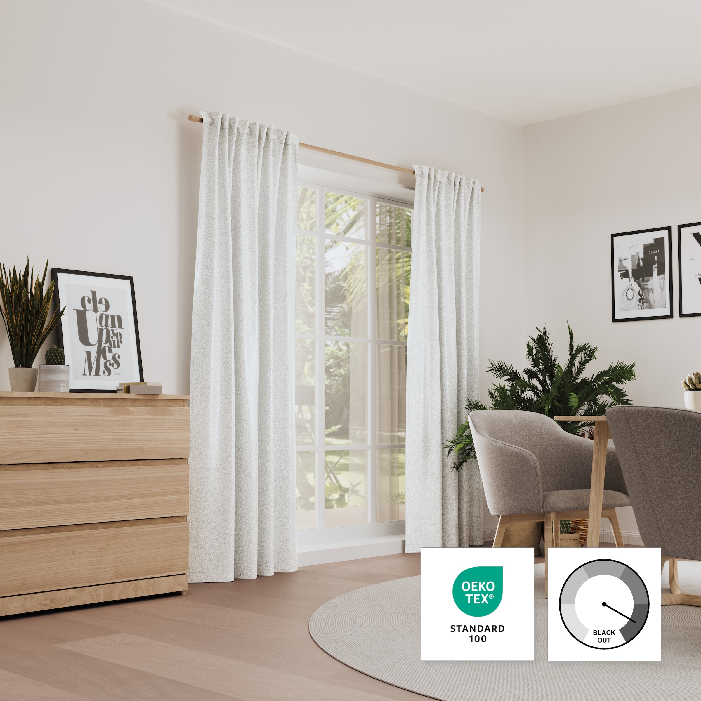 Neutex for you! Rideau »LUXURY« Bande multifonctionnelle 1 cuis tlg. aspect velours avec éclat noble