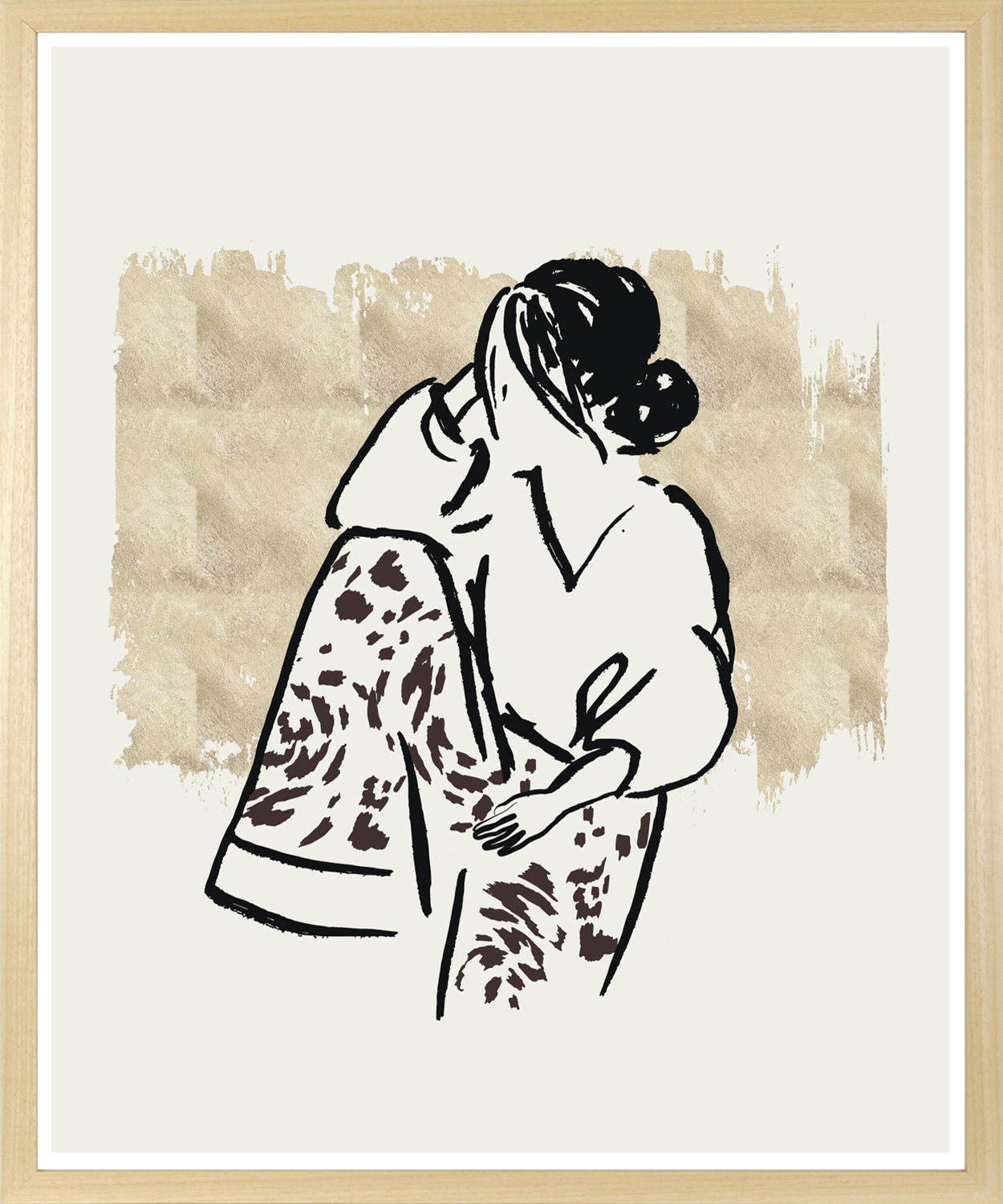 Image of s.Oliver Bild mit Rahmen "Lazy Girl" Abstrakt Bilder von Frauen Frau Kunst Menschen Mode Modebilder Modern Person Personen 1 Stk. tlg. HD Premium Posterdruck mit Echtholzrahmen