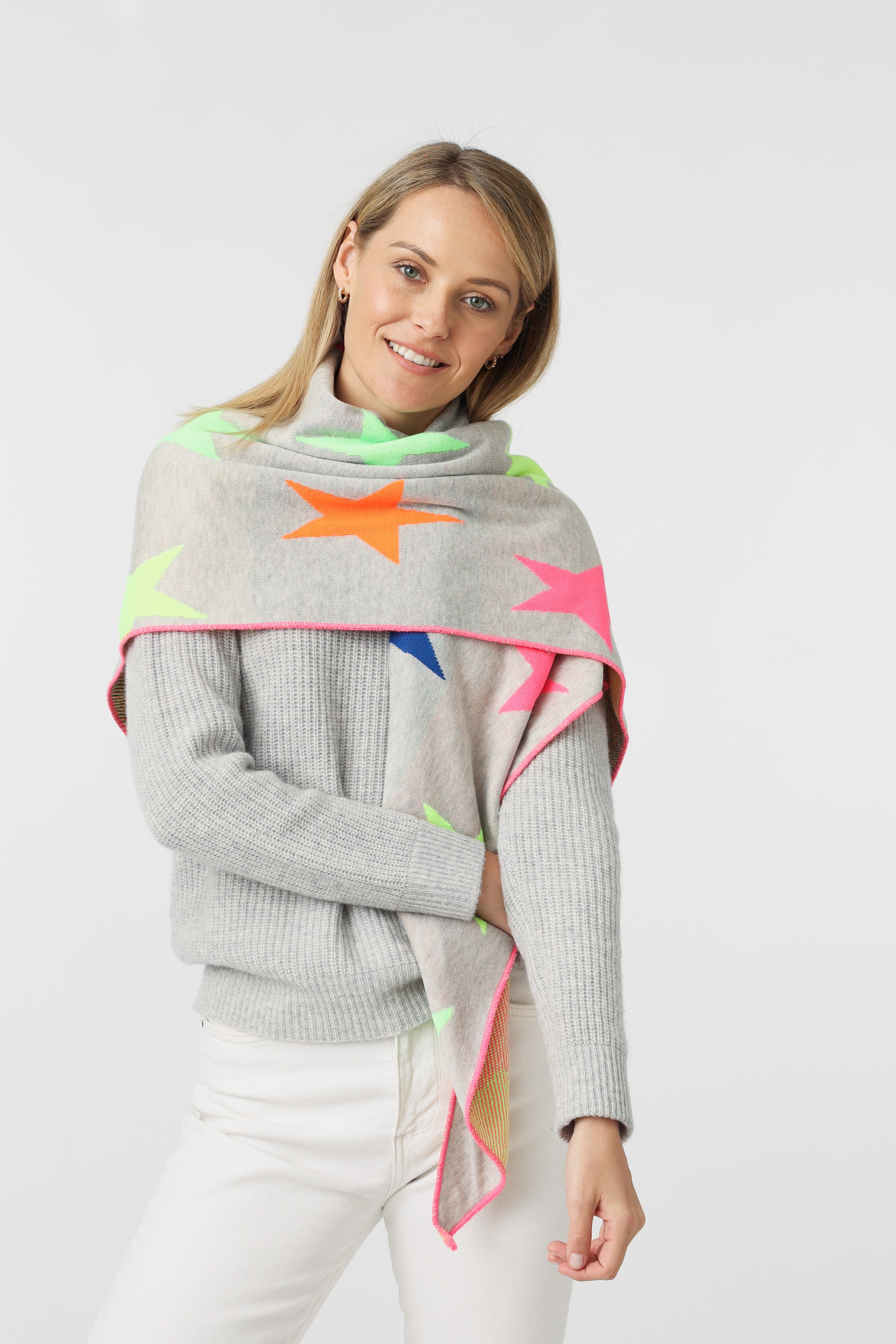 Zwillingsherz Dreieckstuch »"Neon" mit grossen Sternen« mit grossen Sternen