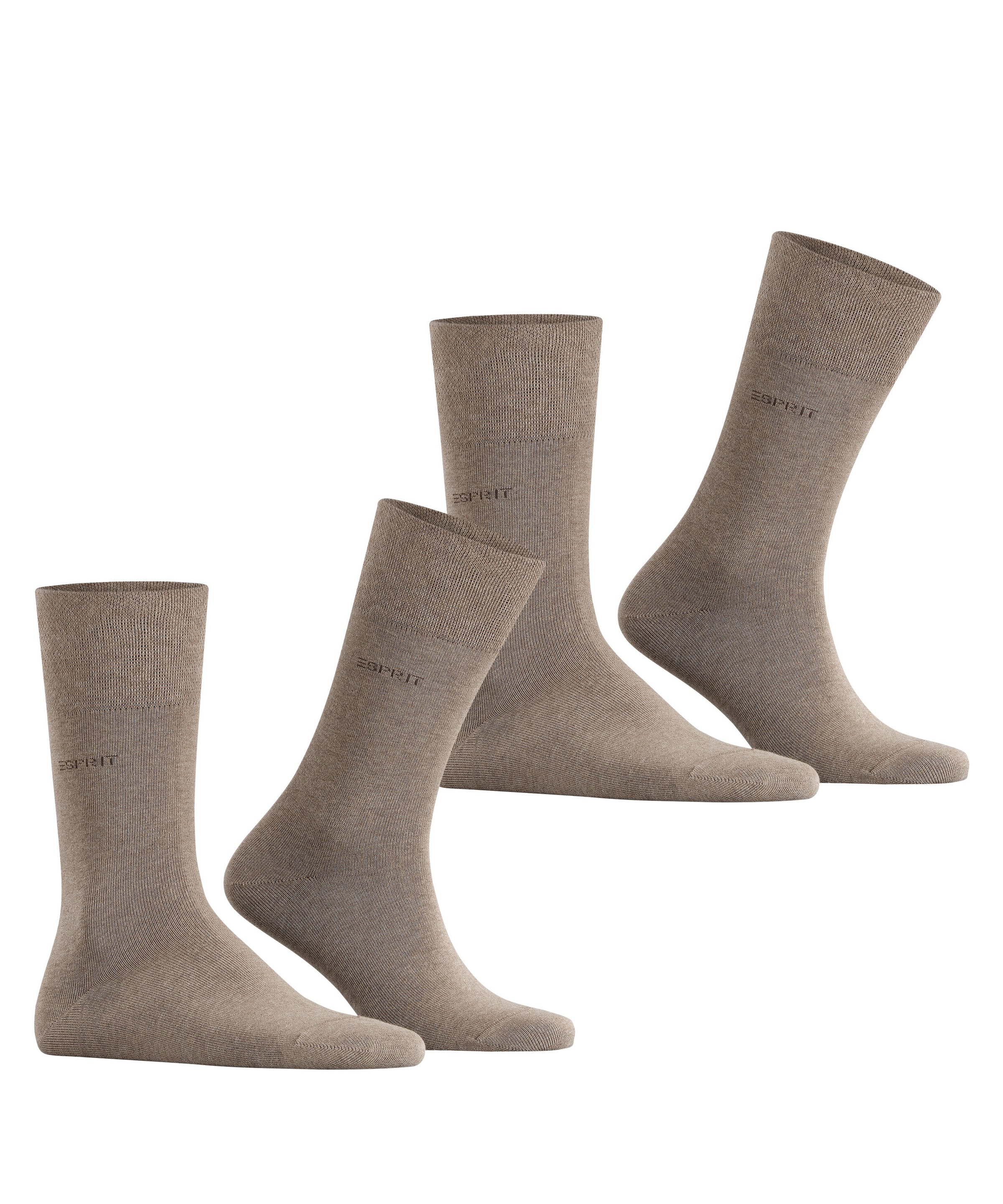 Esprit Socken »Basic Easy«, (2 Paar, 2er Pack), breiter Komfortbund, Doppelpack atmungsaktiv