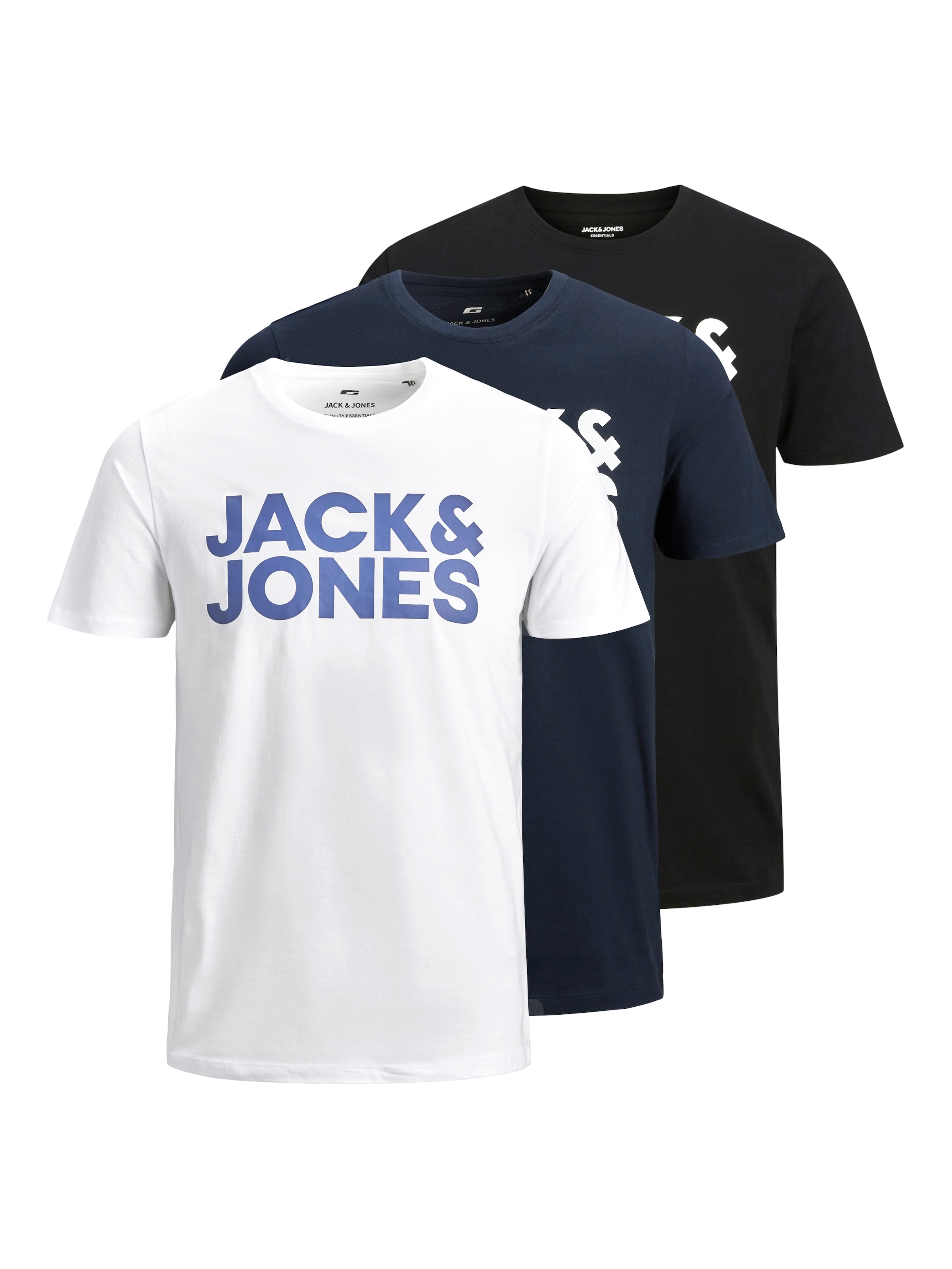 Image of Jack & Jones Rundhalsshirt "JJECORP LOGO TEE SS O-NECK 3PK MP NOOS" Packung, 3 Stk.