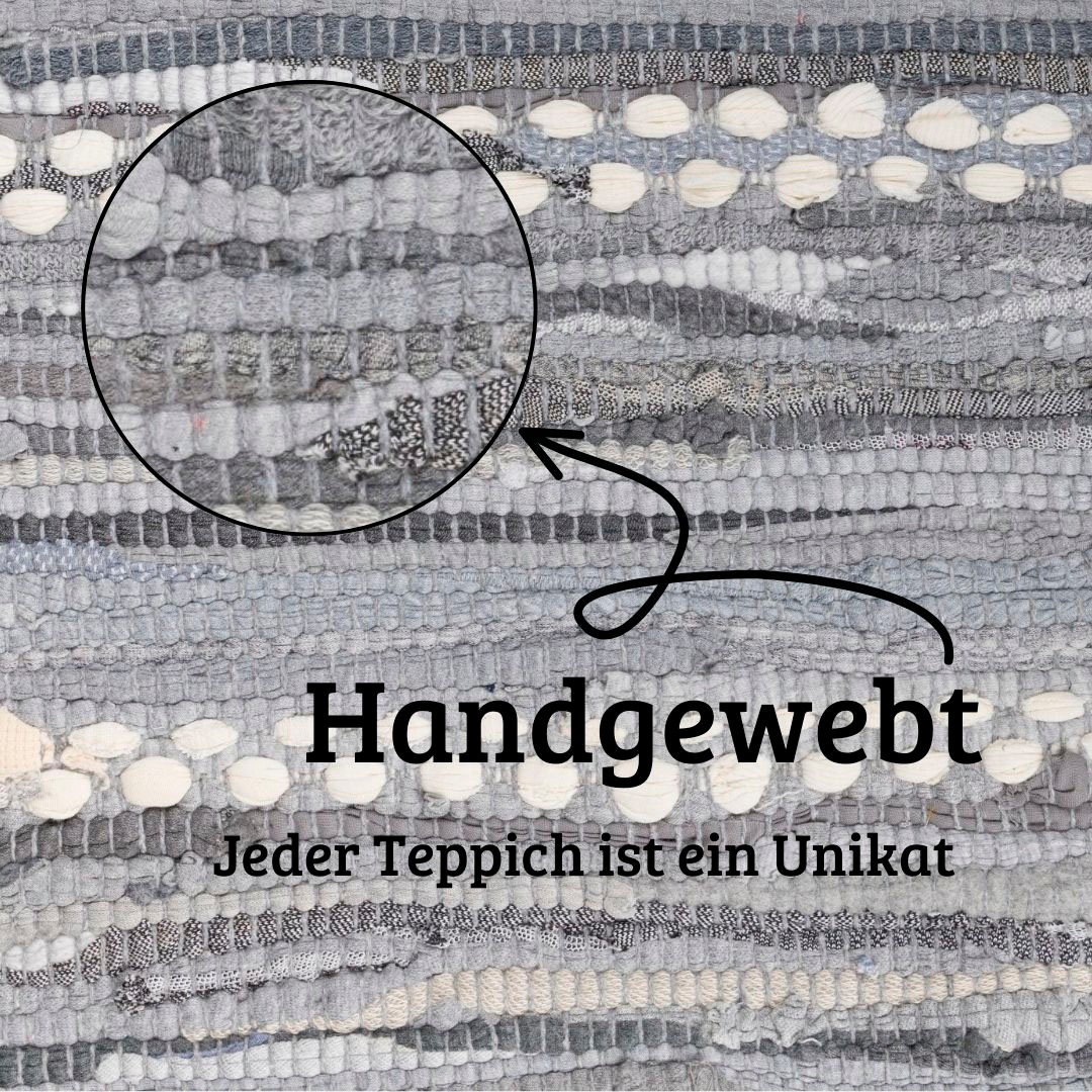 Teppich »LeVivier«, rechteckig, Handweb Teppich, gestreift, 90% Baumwolle, handgewebt,...