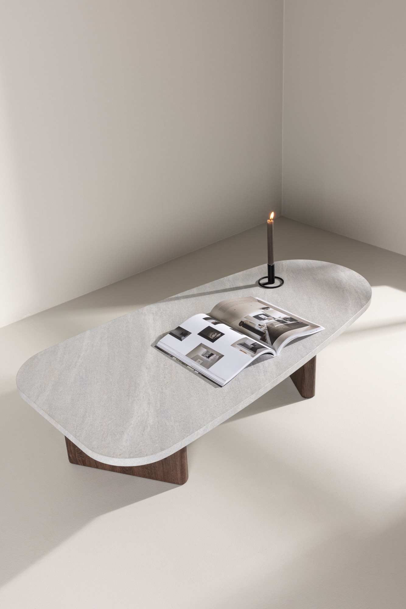 Venture Home Table basse table basse, MDF, ovale, plate, généreuse, moderne