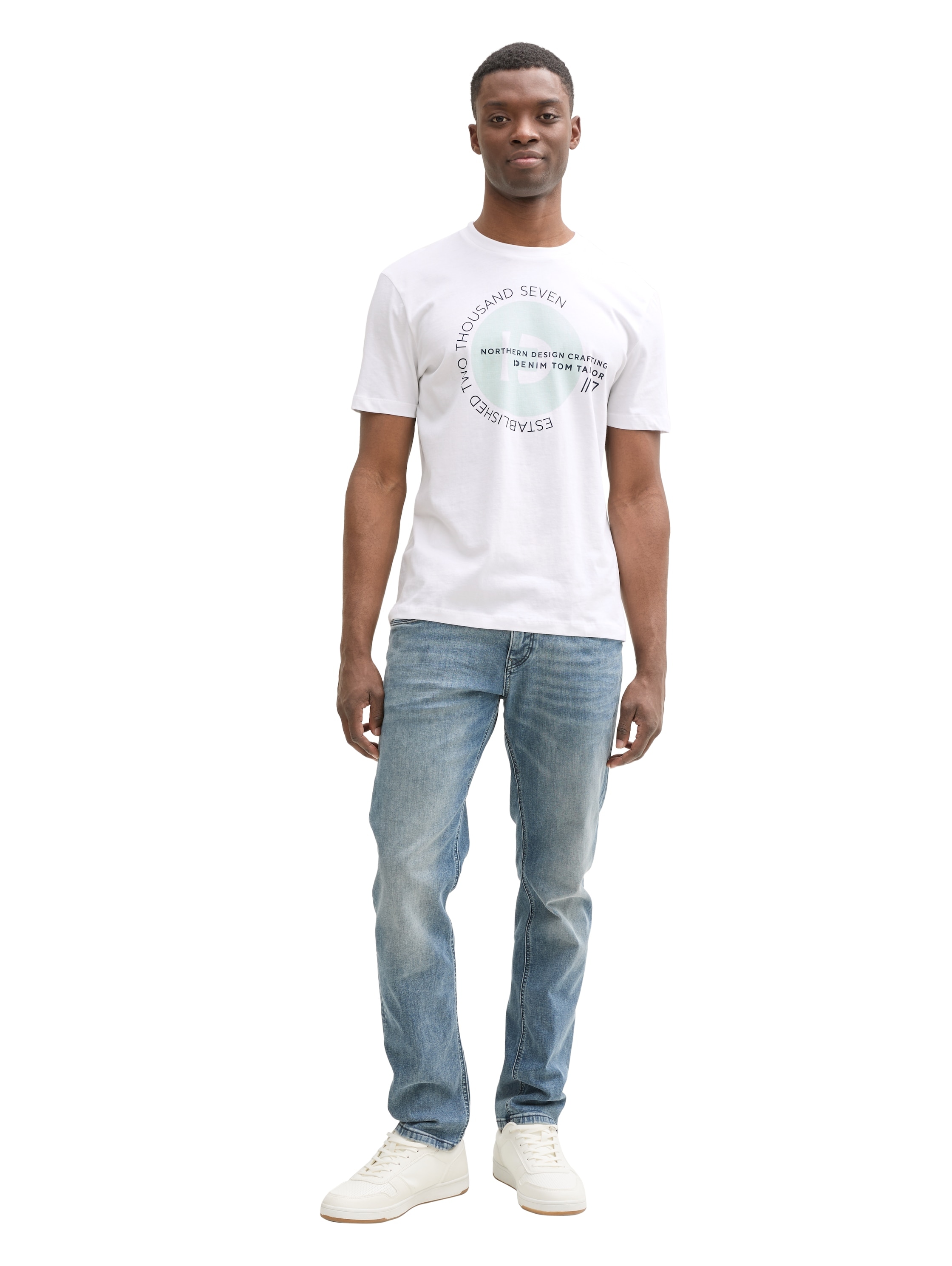 TOM TAILOR Denim T-Shirt, (Packung, 3 tlg., 3-er), mit grossem Druck