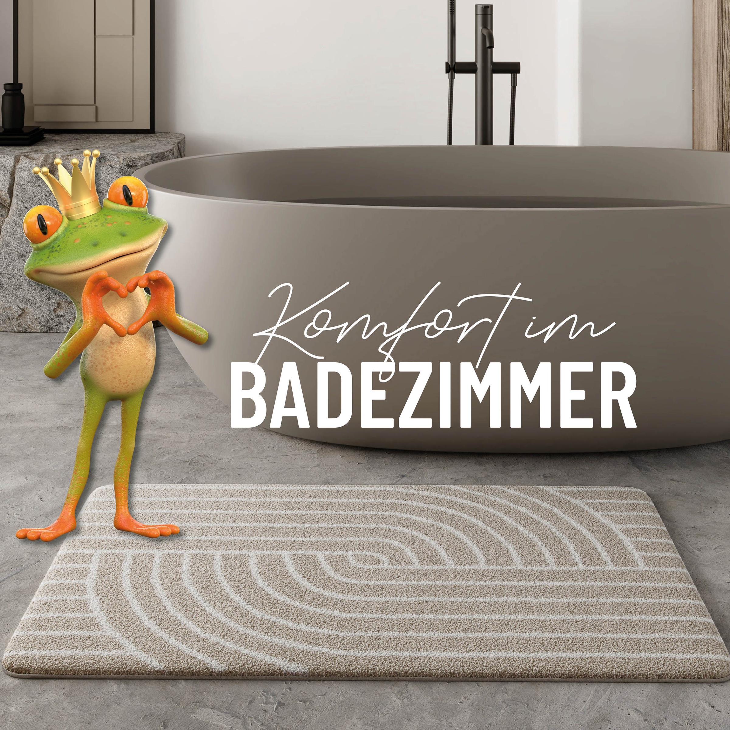 Wecon home Basics Badematte »Hilda«, waschbar, rutschfest, strapazierfähig, pflegeleicht mit Retro Muster