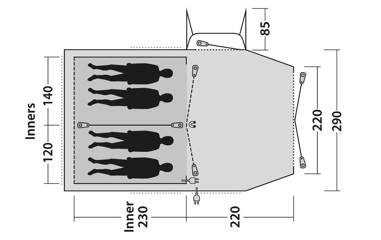 Outwell Tunnelzelt »Nevada 4PE«, 4 Personen