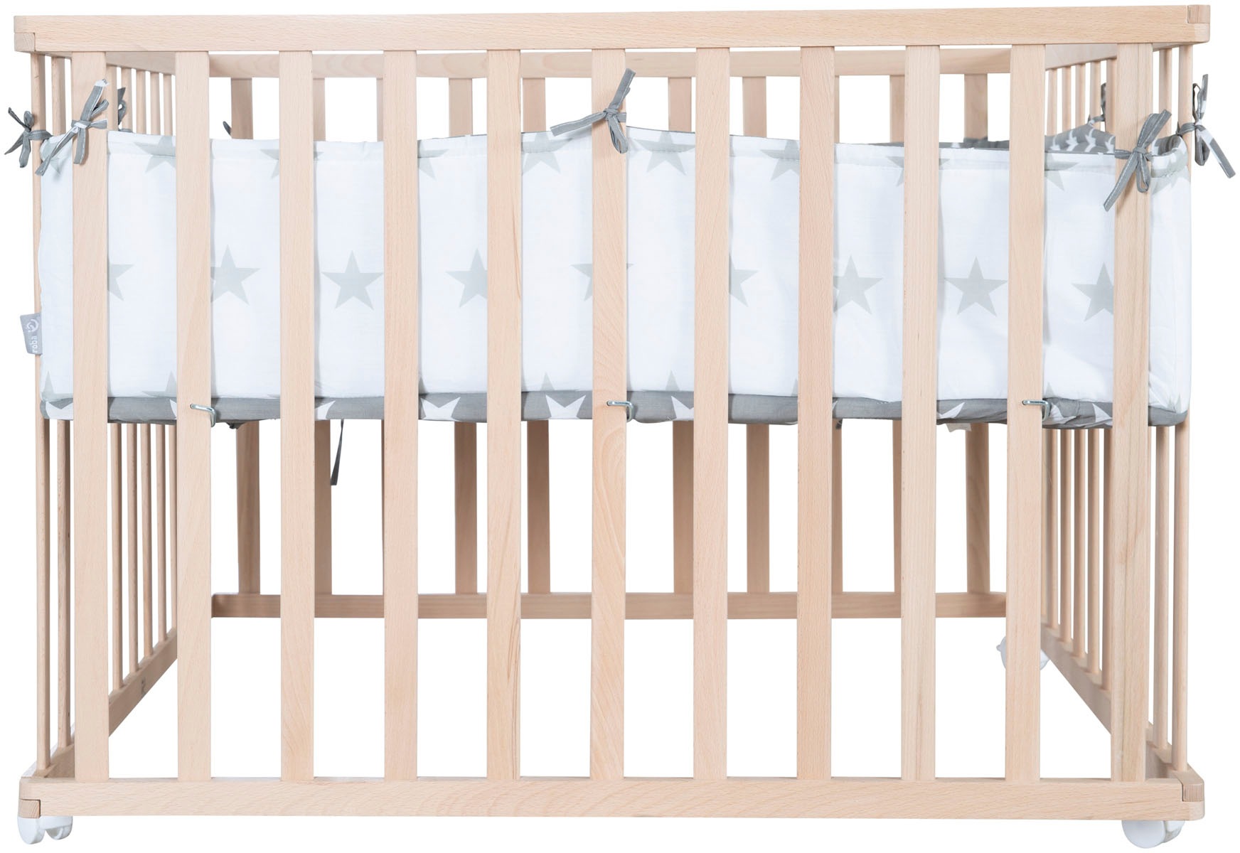 roba® Laufgitter »Little Stars, 100x100 cm, natur«, bis 15 kg, mit Stoffeinlage und Nestchen; höhenverstellbar