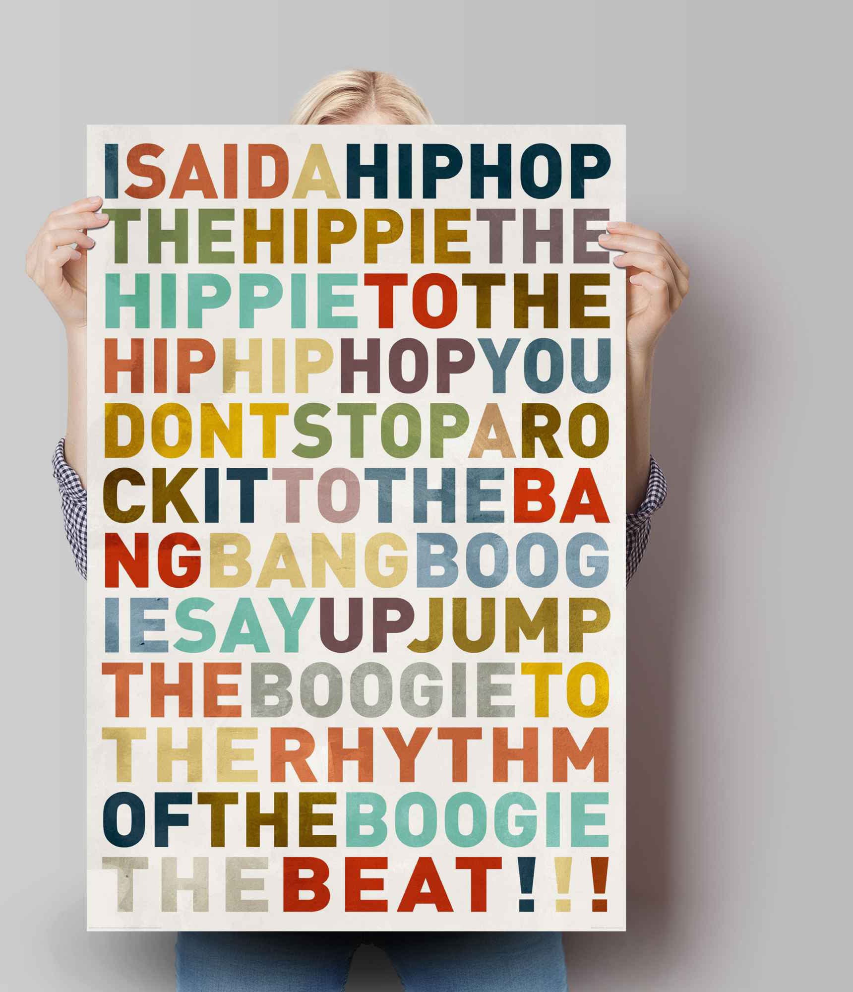 »Poster Farbig - (1 Reinders! Musik«, prix I bas - Hip-Hop St.) HipHop Musiker, Songtext Poster said - a à