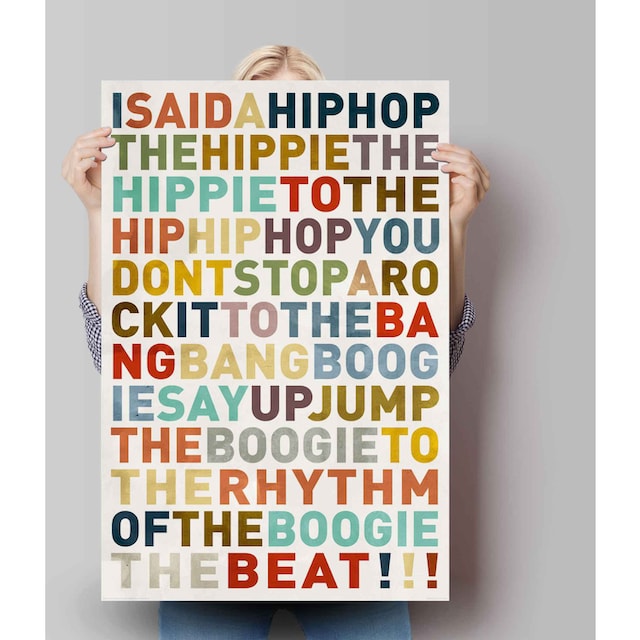 Reinders! Poster »Poster I said a HipHop Farbig - Hip-Hop - Songtext -  Musik«, Musiker, (1 St.) à bas prix