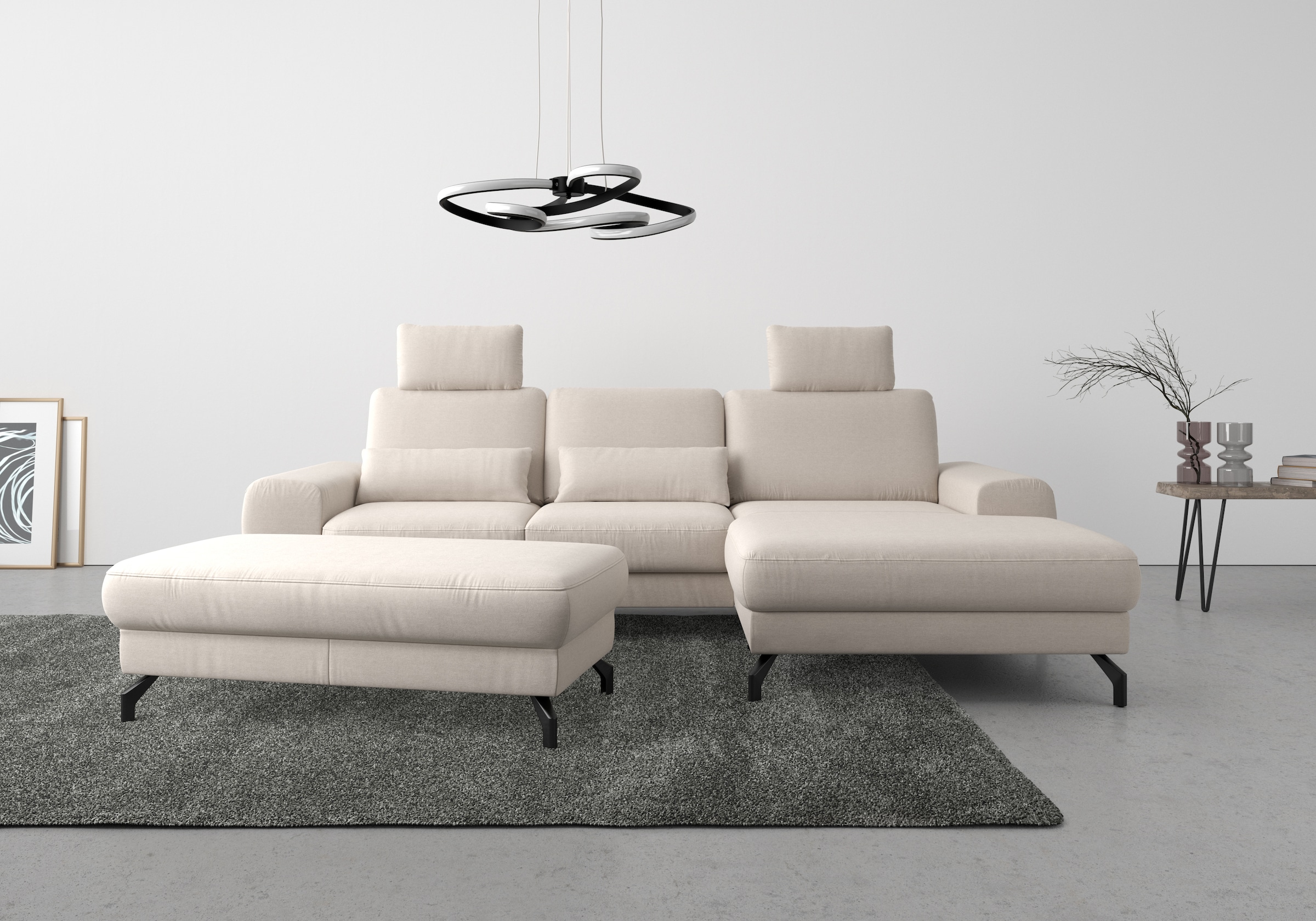 sit&more Ecksofa »Cinturo L-Form« inklusive Sitztiefenverstellung und Federkern, Sitzhöhe 45 cm