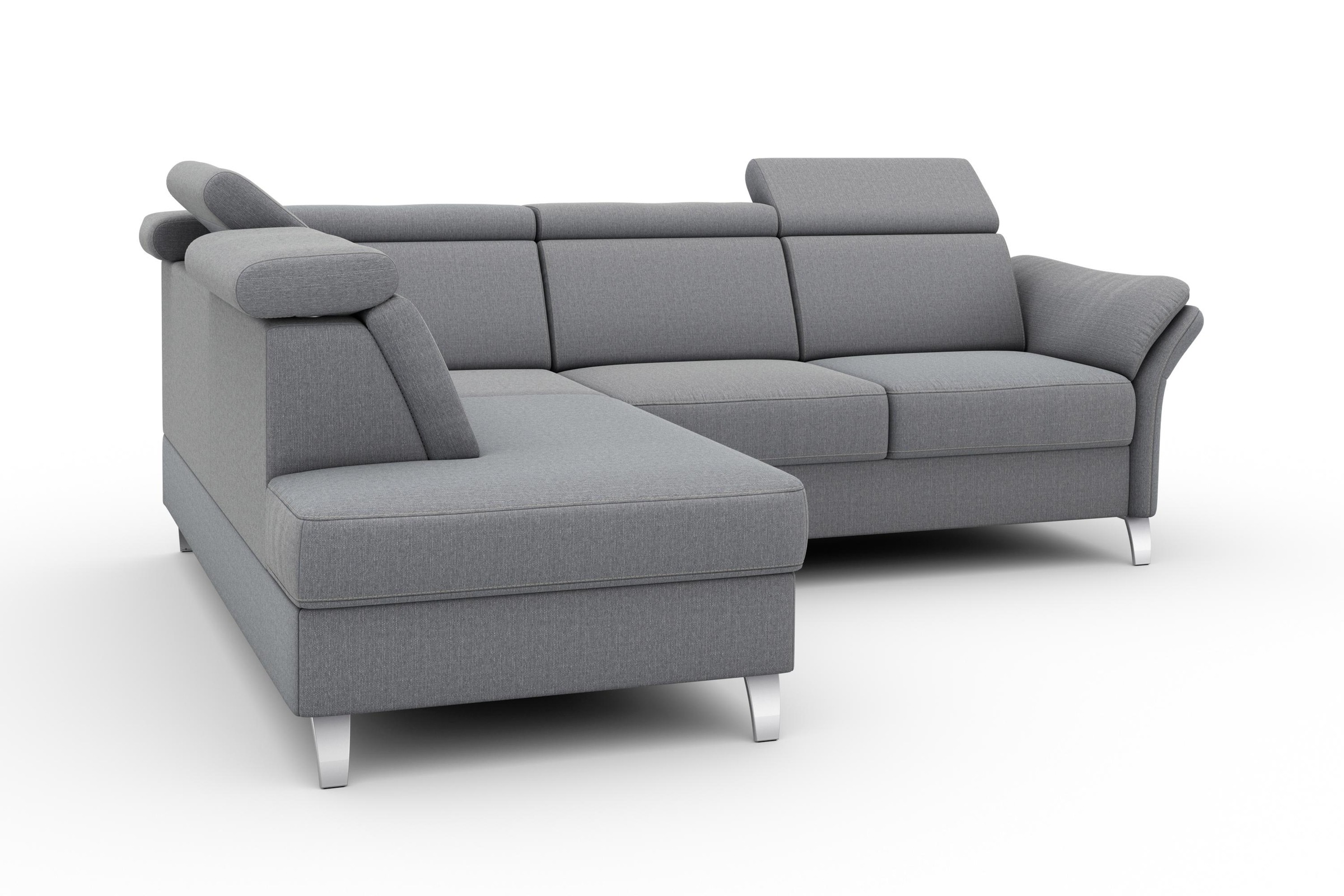 sit&more Ecksofa »Vincenzo L-Form«, inklusive Kopfteilverstellung, wahlweise mit Bettfunktion, Bettkasten