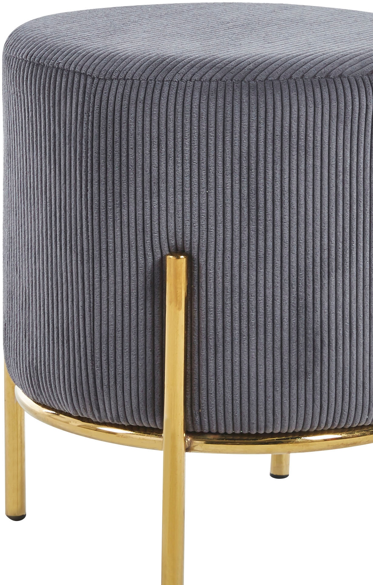 SalesFever Polsterhocker, mit Design-Gestell aus goldfarbenem Metall