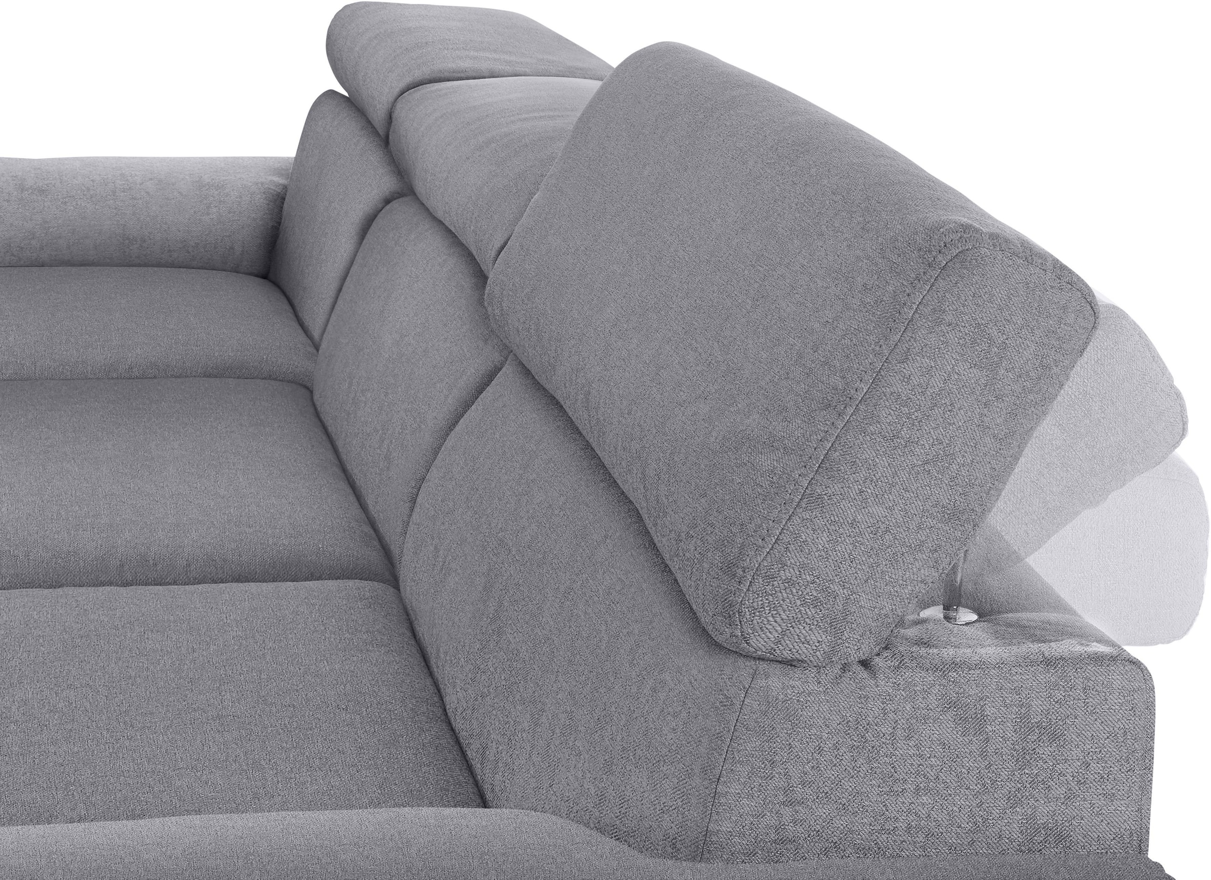 DOMO collection Ecksofa »Mira L-Form«, wahlweise mit Bettfunktion und Bettkasten