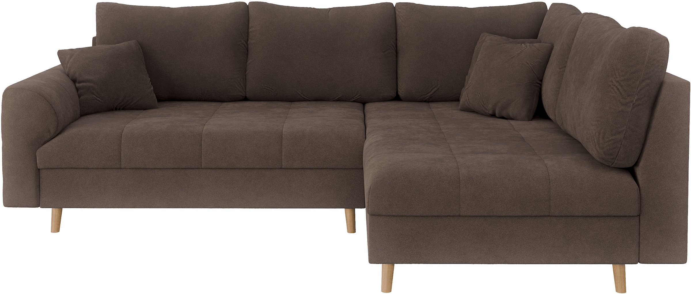 Home affaire Ecksofa »CHARRE L-Form mit Ottomane, Masse B/T/H: 231/161/81 cm«, feine Steppung, lose Rücken- und Zierkissen, auch in Cord und Bouclé