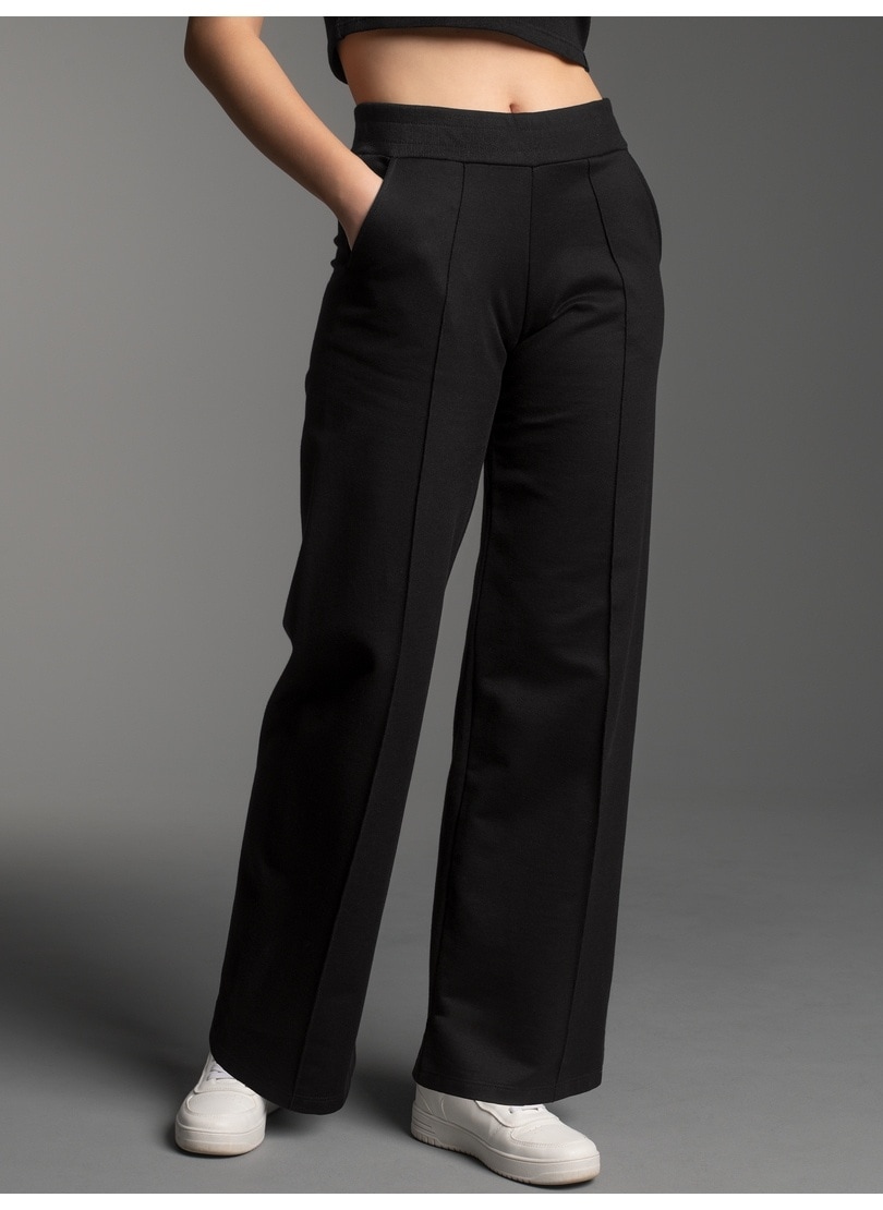 Image of Trigema Jerseyhose "TRIGEMA Freizeithose mit weitem Bein und hohem Bund"