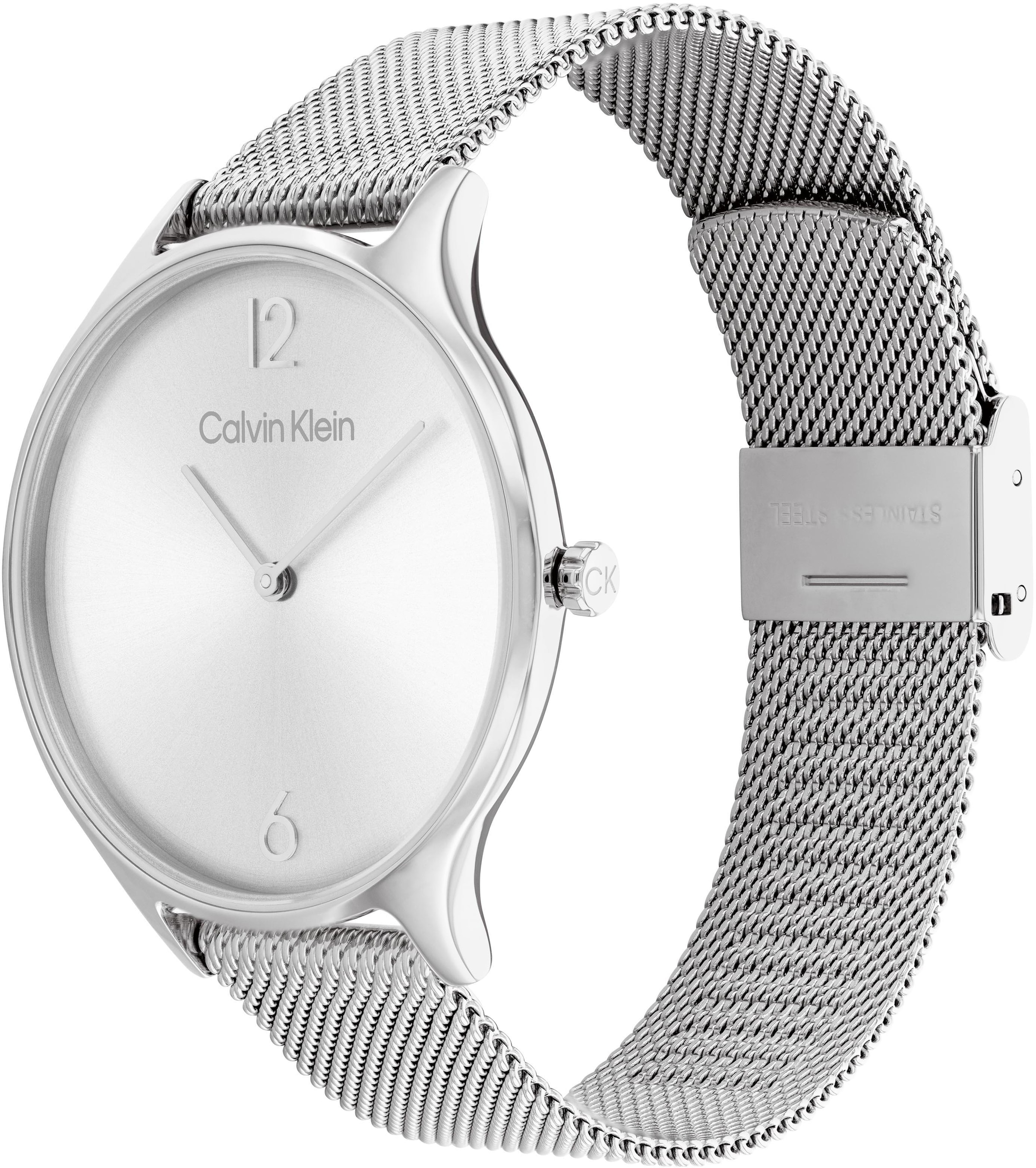 Calvin Klein Quarzuhr »Timeless 2H, 25200001«, Armbanduhr, Damenuhr, Mineralglas, Edelstahlarmband