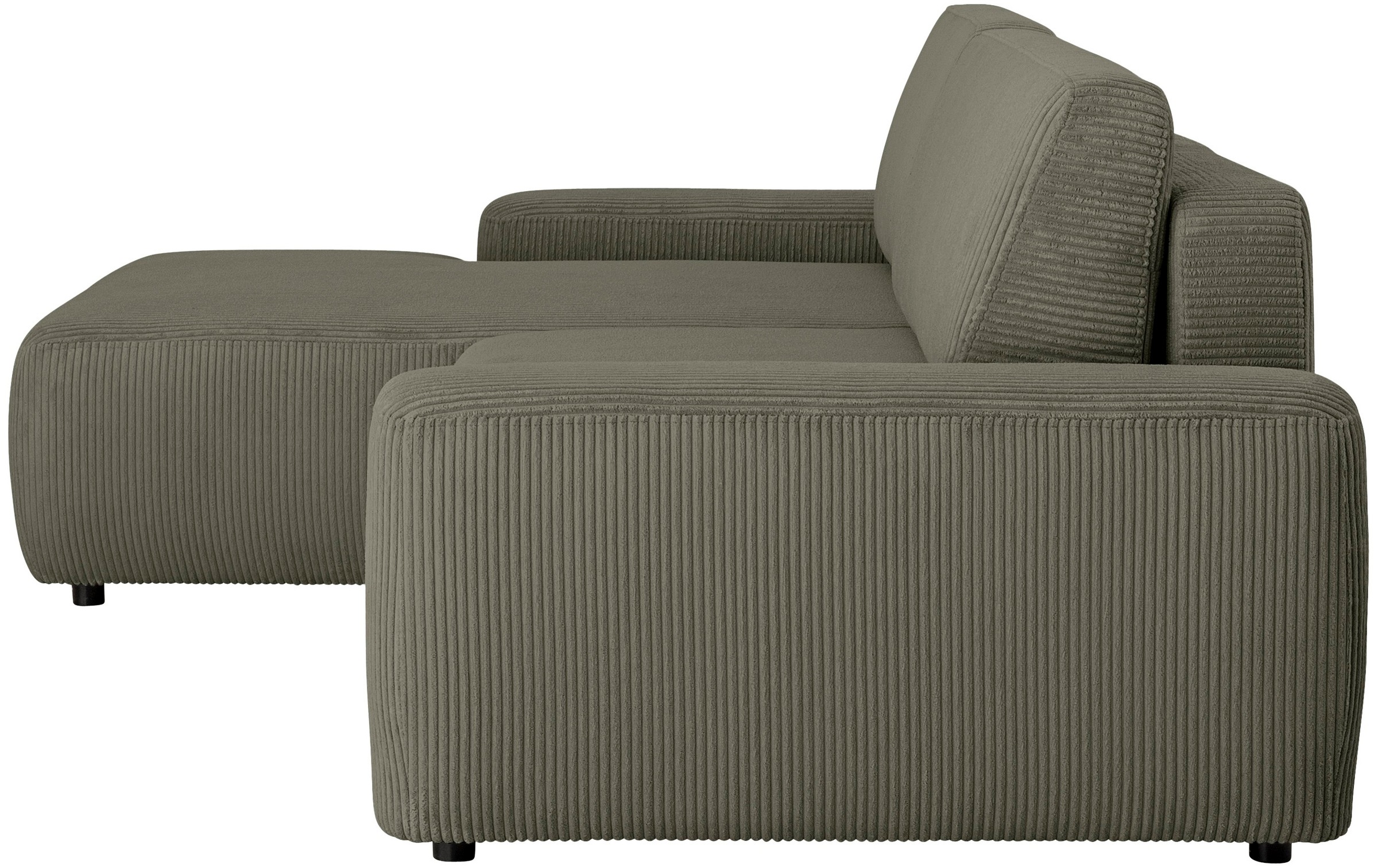 Home affaire Ecksofa »TORGE (264cm), Schlafsofa in Cord, Samtvelours o Struktur fein, L-Form« Schlaffunktion, Bettkasten, Liegefläche: 125/210 cm