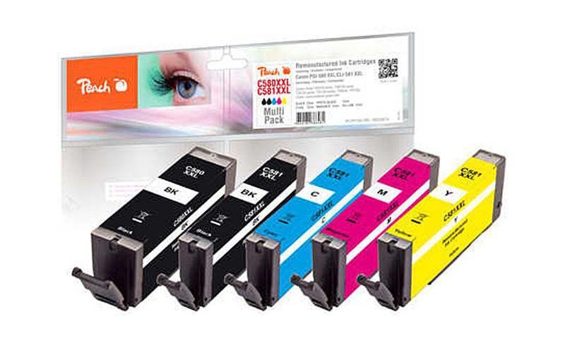 Tintenpatrone »Peach Canon PGI-580XXL / CLI-581XXL BK, PBK, C, M, Y«, (5 St.)