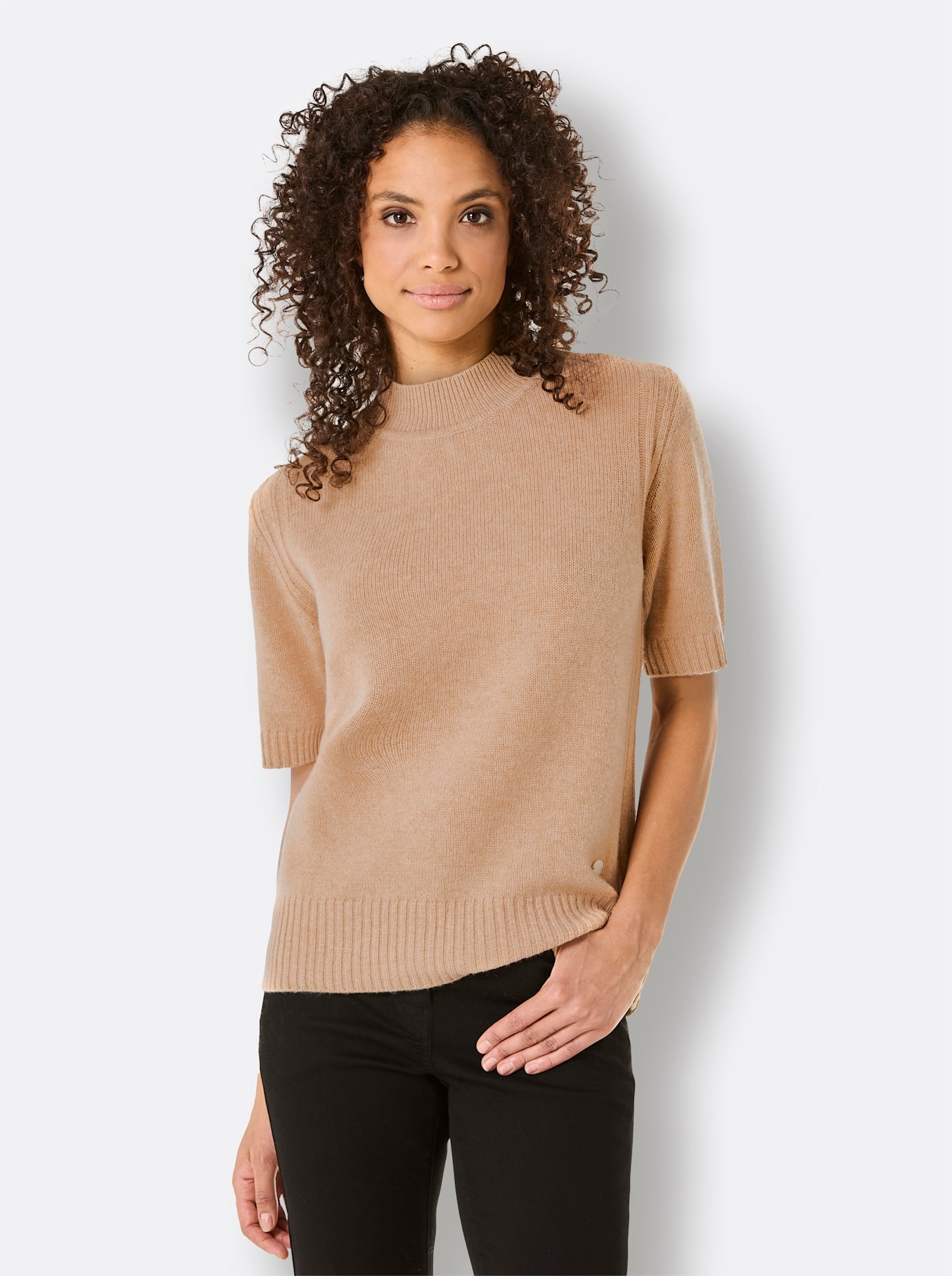 CREATION L PREMIUM Kurzarmpullover "Merino-Kaschmir-Pullover"