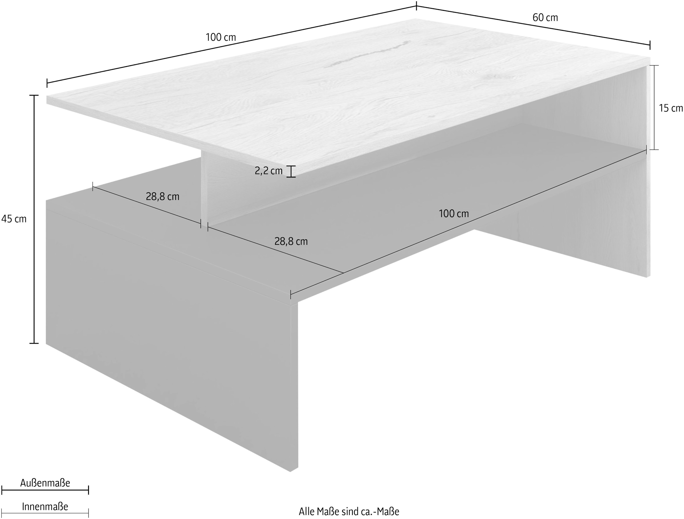 Helvetia Couchtisch »Baros«, 100 x 60 cm