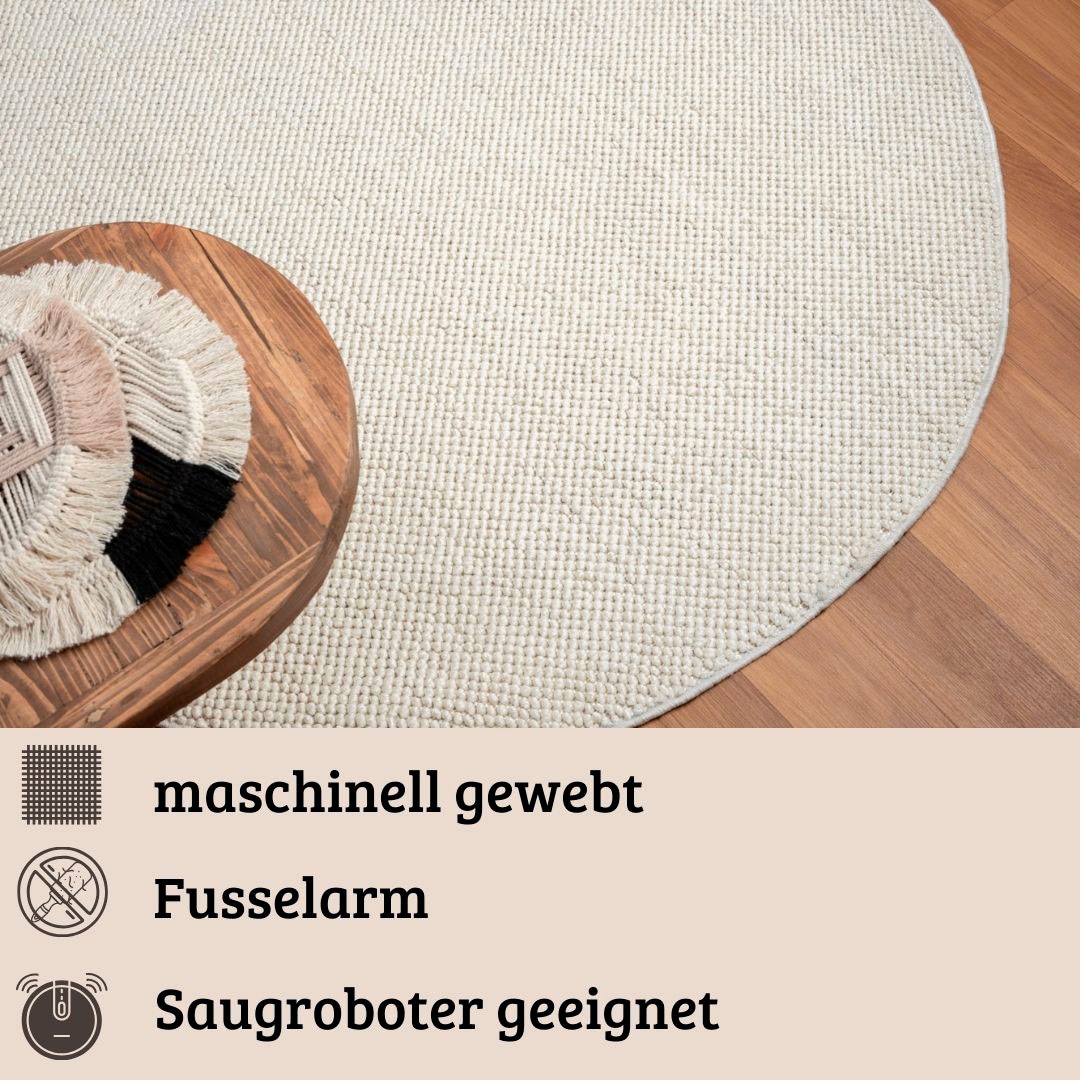 my home Teppich »Vals«, rund, 7 mm Höhe, Uni Farben, meliert, Sisal-Optik, auch in rechteckig erhältlich