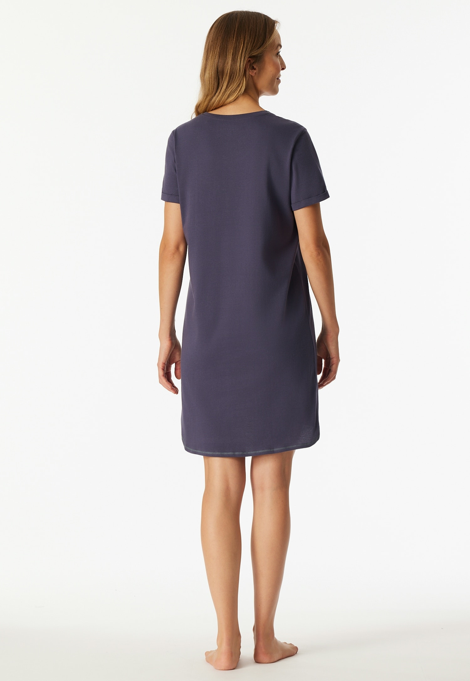 Schiesser Nachthemd »Casual Essentials« mit Statement-Print, Baumwolle, kurzärmelig, Rundhalsausschnitt