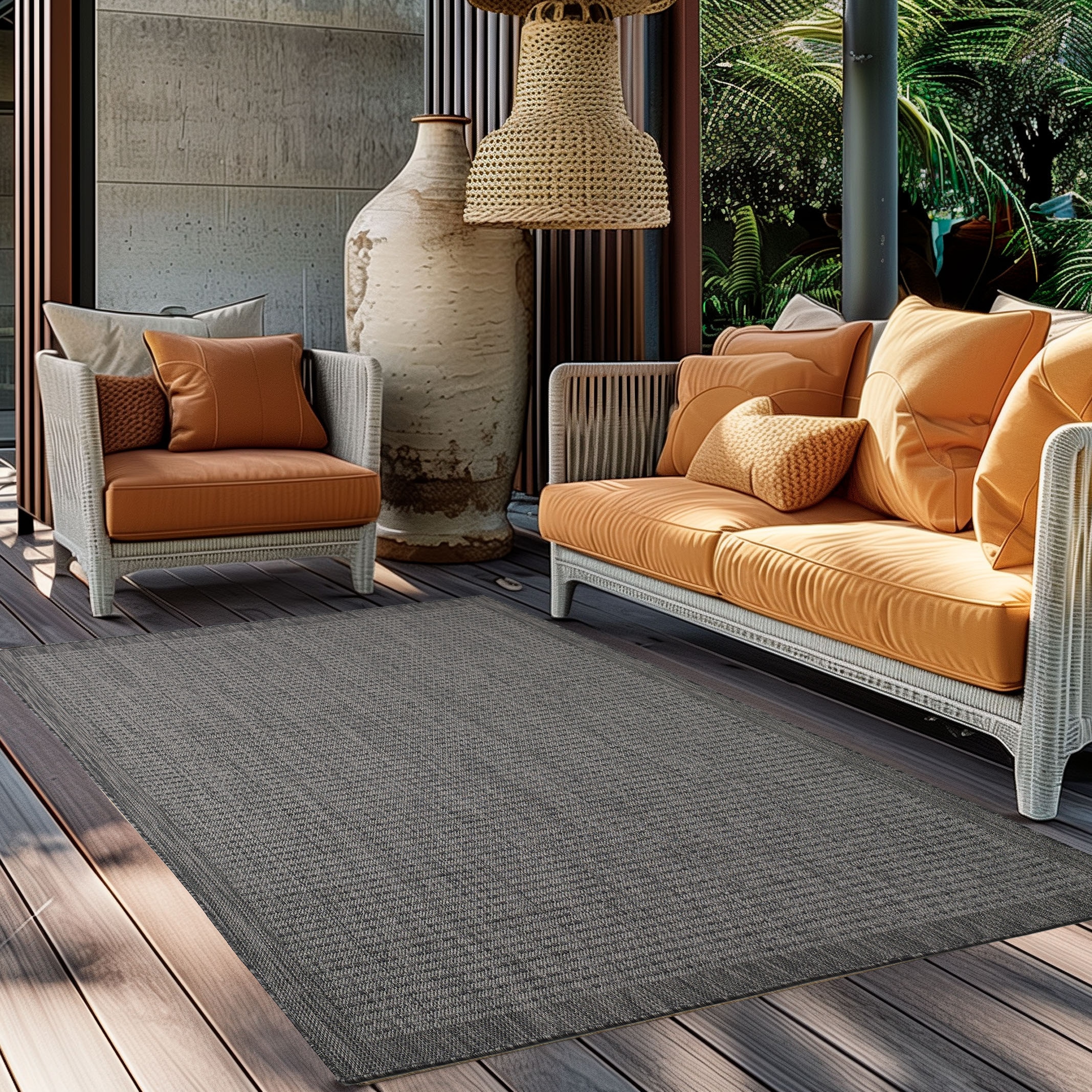 Ayyildiz Teppiche Tapis d'extérieur »GIZA 1410 , auch als Läufer und Rund« Rectangulaire 3 mm Höhe couloir, intérieur et extérieur, résistant aux intempéries, déperlant, robuste