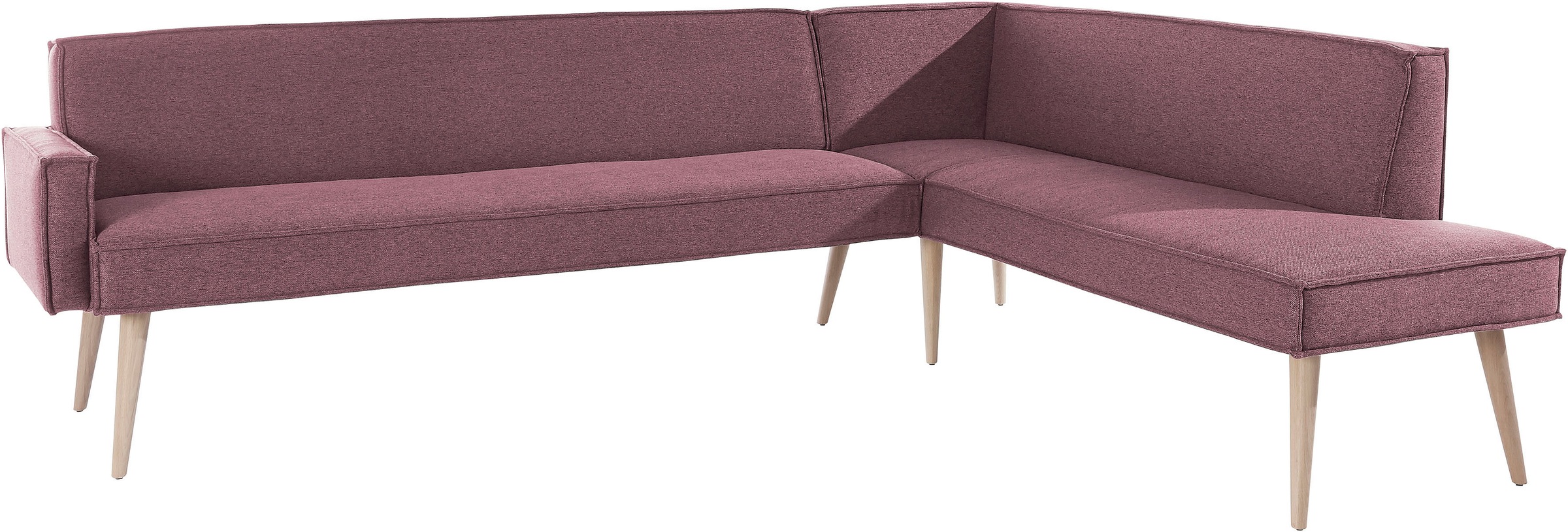 exxpo - sofa fashion Eckbank »Lungo, moderne Kedernaht, bequem und elegant, hoher Holzfuss«, hochwertige Detailverarbeitung, frei im Raum stellbar