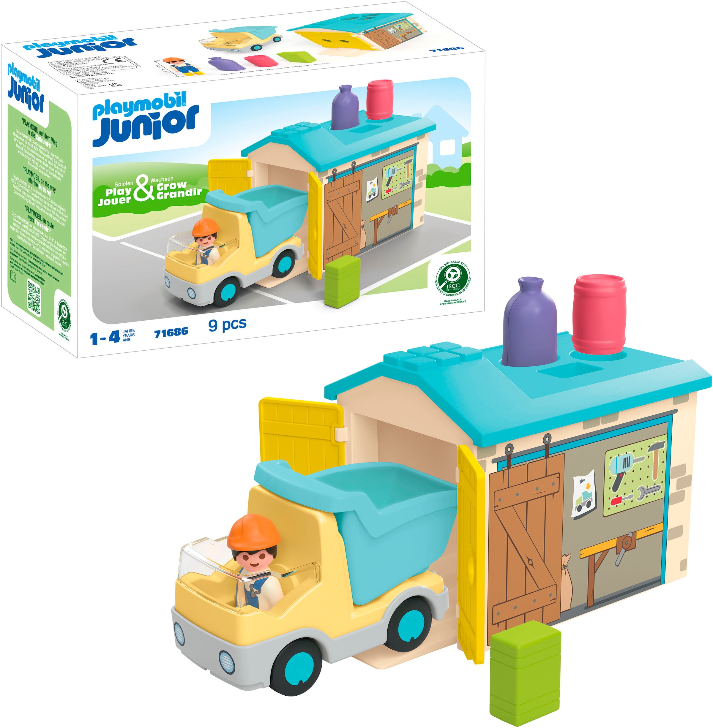 Playmobil® Konstruktions-Spielset »LKW mit Sortiergarage (71686), JUNIOR« Made in Europe