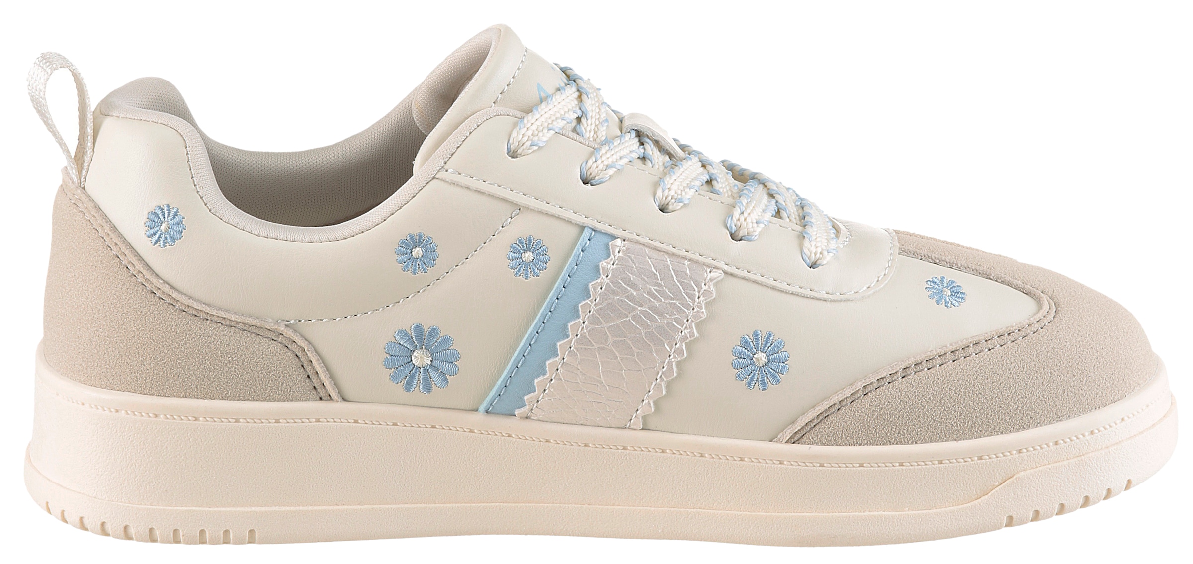 Aniston SHOES Plateausneaker  Schnürschuh, Freizeitschuh mit Blumenstickerei - NEUE KOLLEKTION