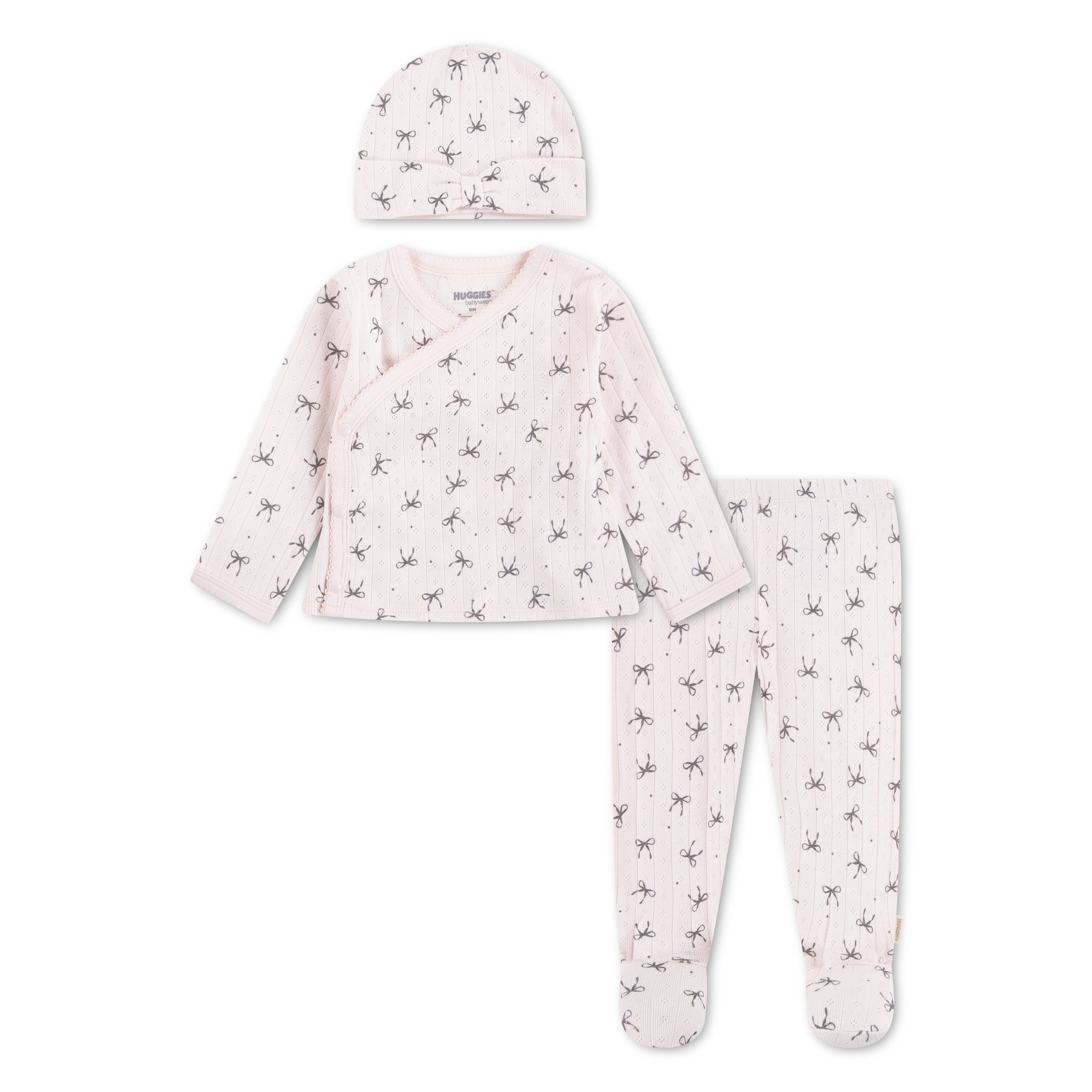 HUGGIES babywear T-shirt à manches longues & pantalon »HUGG FOOTED PANT SET+ATTACHMEN« Ensemble,  avec imprimé intégral