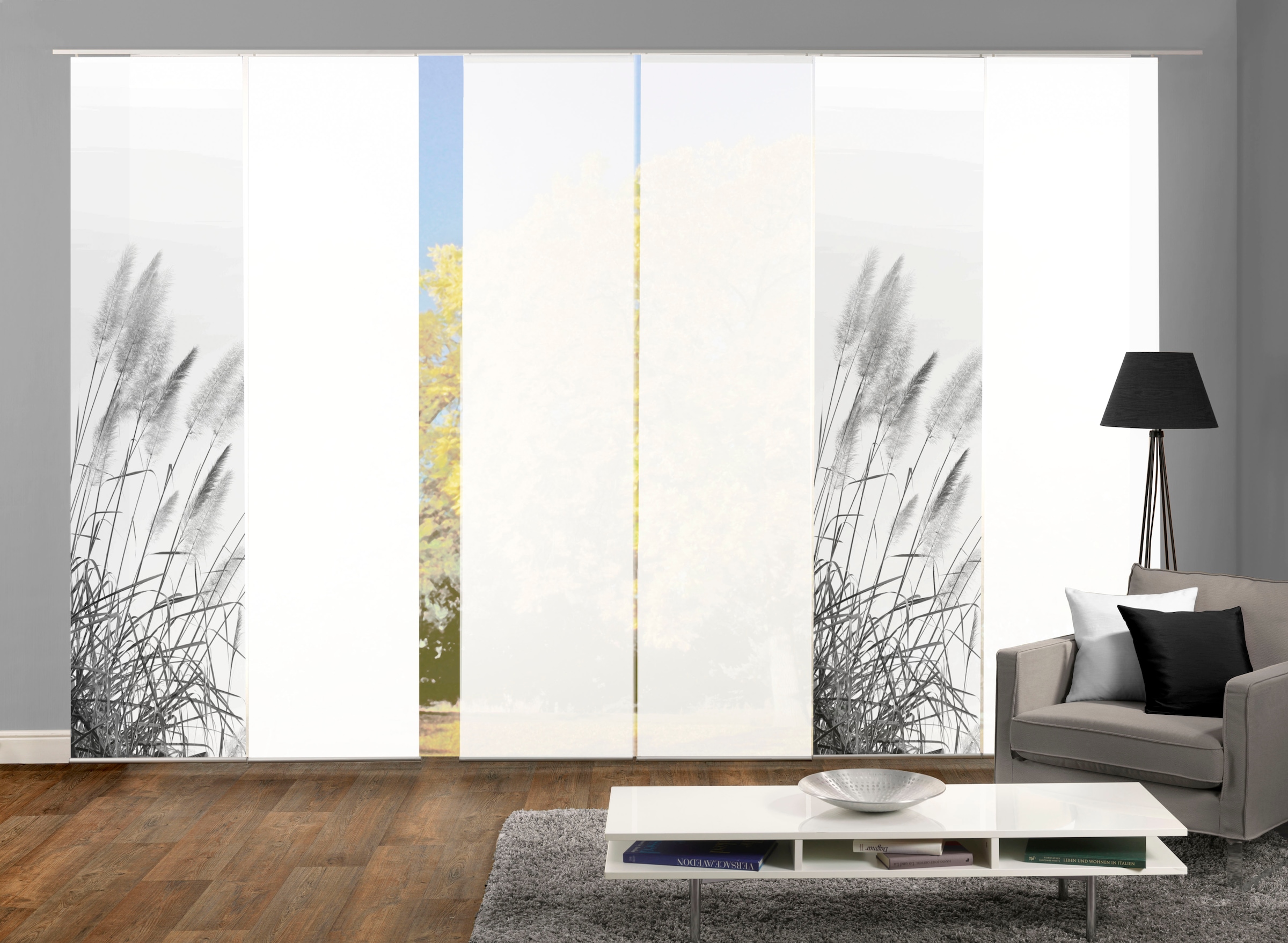 Image of HOME WOHNIDEEN Schiebegardine "PAMPAS" Paneelwagen 1 Stk. tlg. DIGITALDRUCK