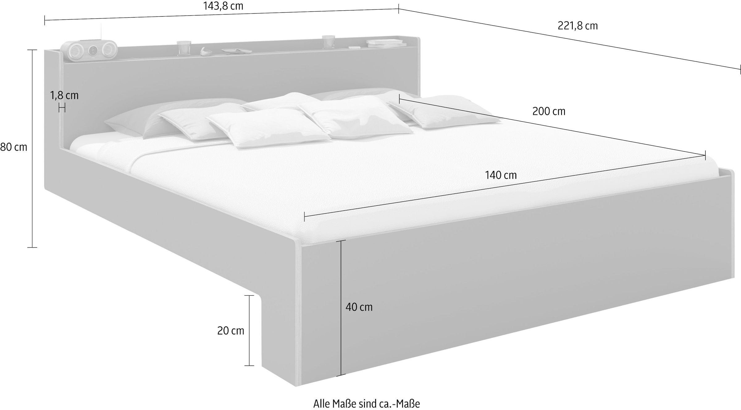 Müller SMALL LIVING Bett »NOOK«, in vier Breiten, Design by Michael Hilgers