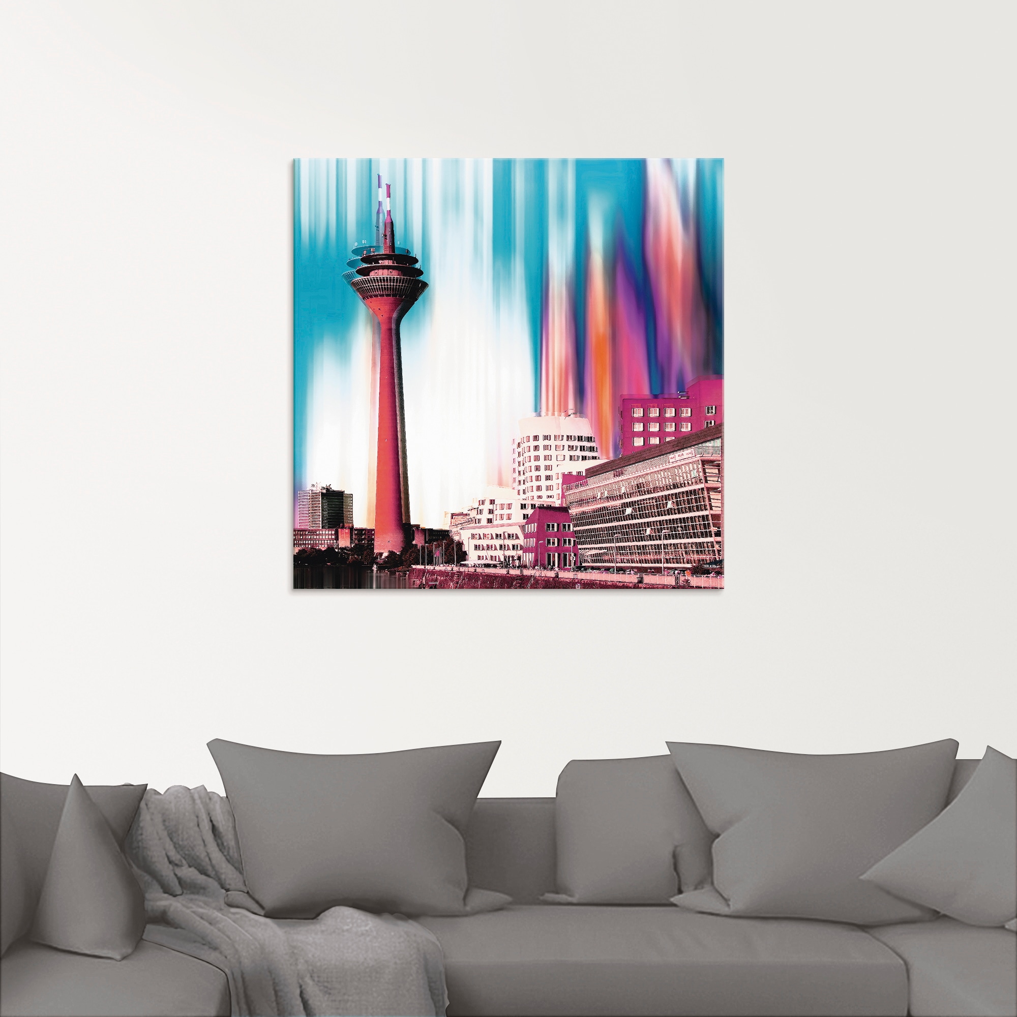 Artland Glasbild »Düsseldorf Skyline Collage I«, Deutschland, (1 St.), in verschiedenen Grössen