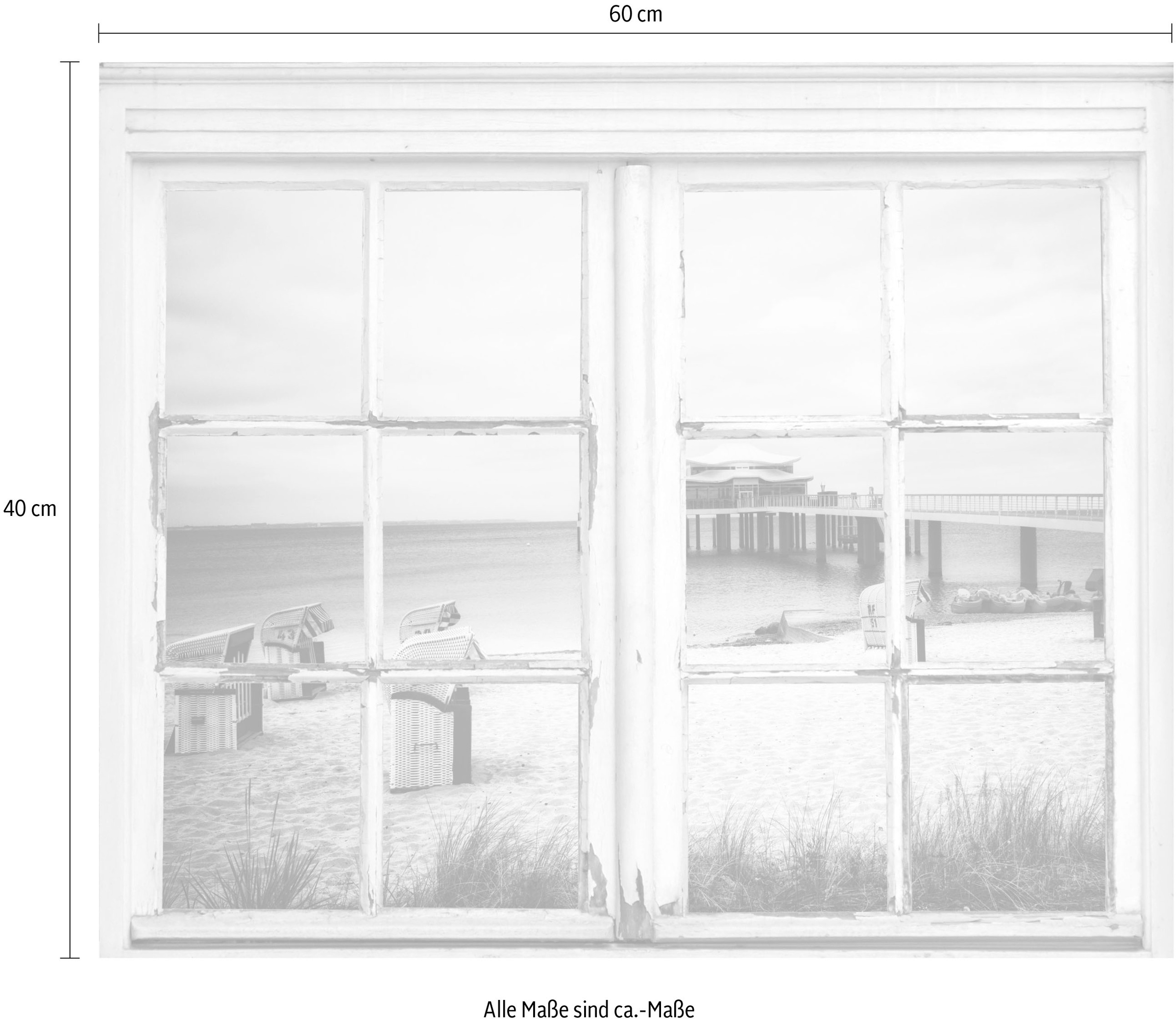 queence Autocollants muraux »Steg« Wandsticker, Wandbild, selbstklebend, Steg, 3D