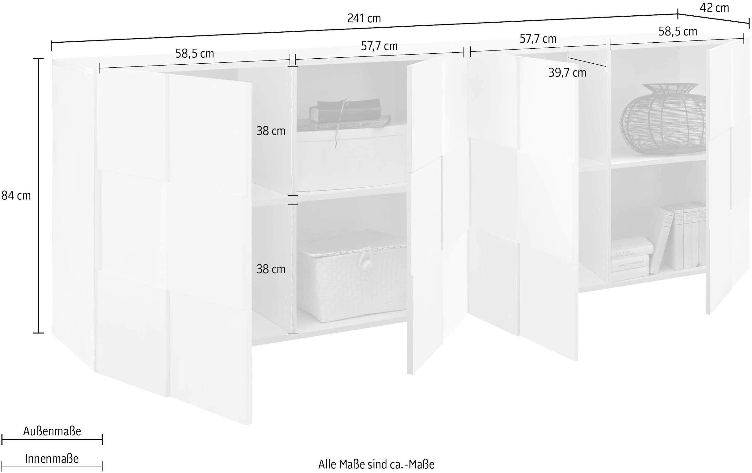 INOSIGN Sideboard »Dama Sideboard«, grifflos