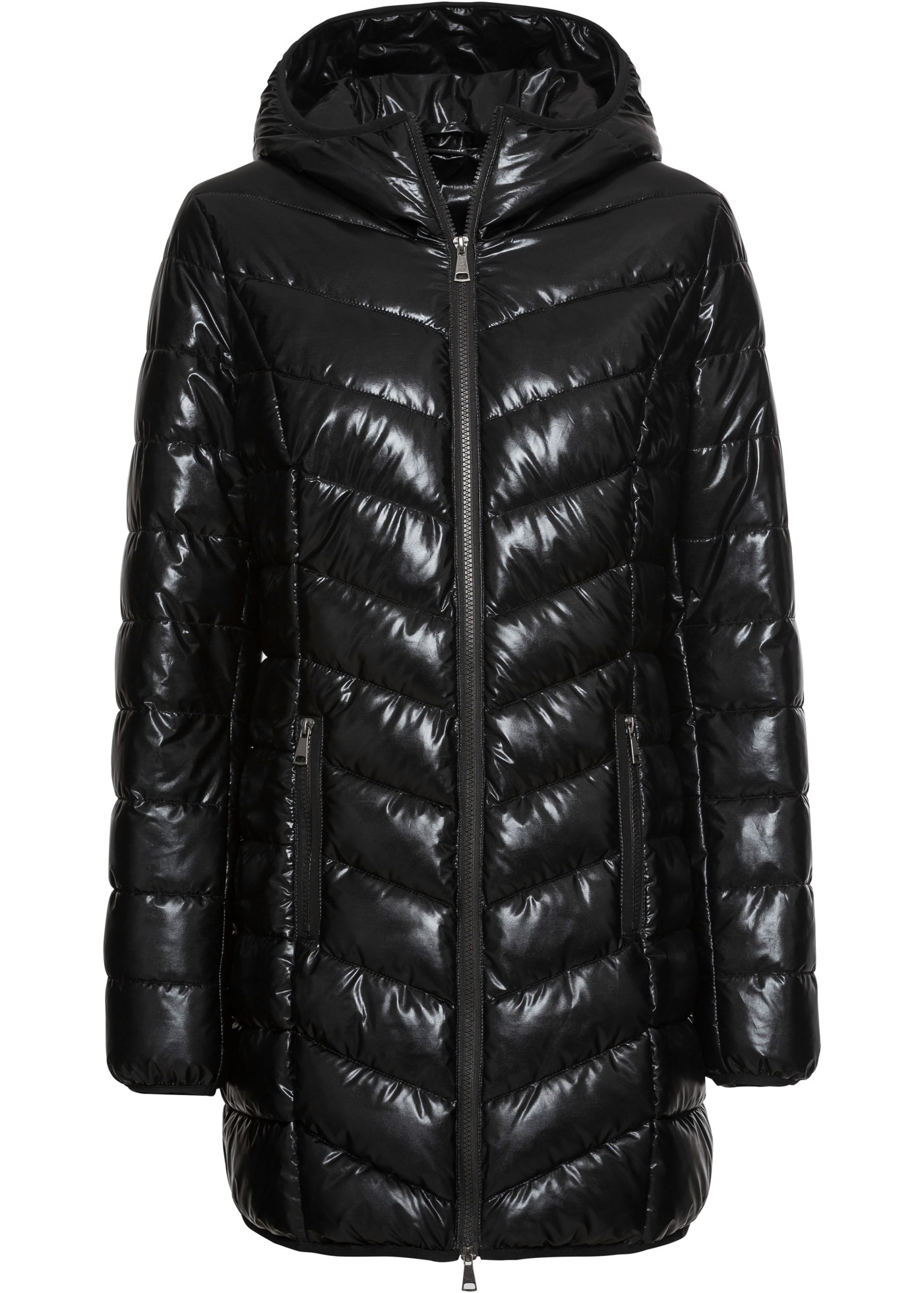 bonprix Steppjacke femininer Stil, aus Polyester, mit Kapuze, lockere Passform