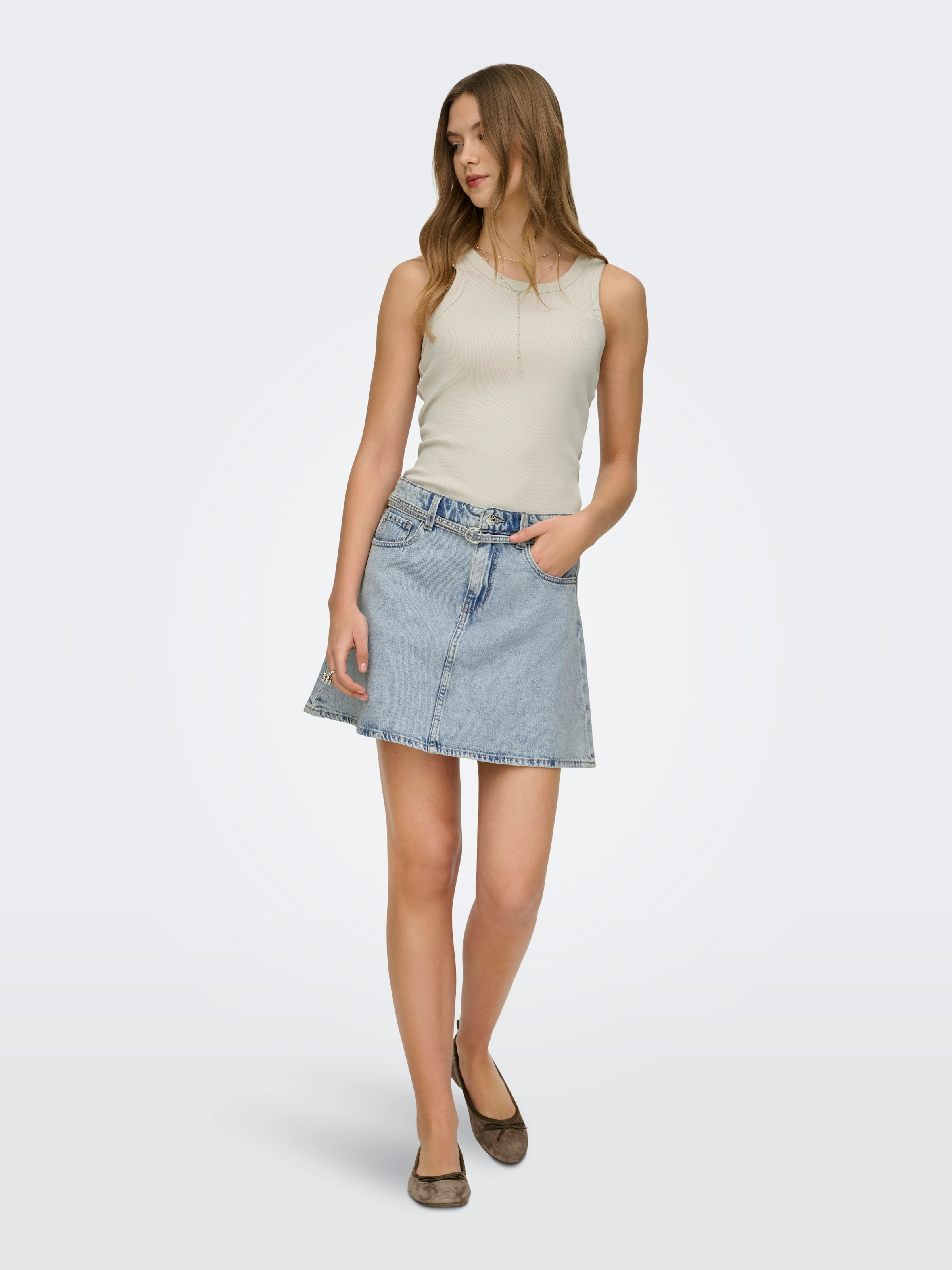 ONLY Débardeur »ONLVAL 2-WAY TANK TOP JRS NOOS« mélange de coton, col rond