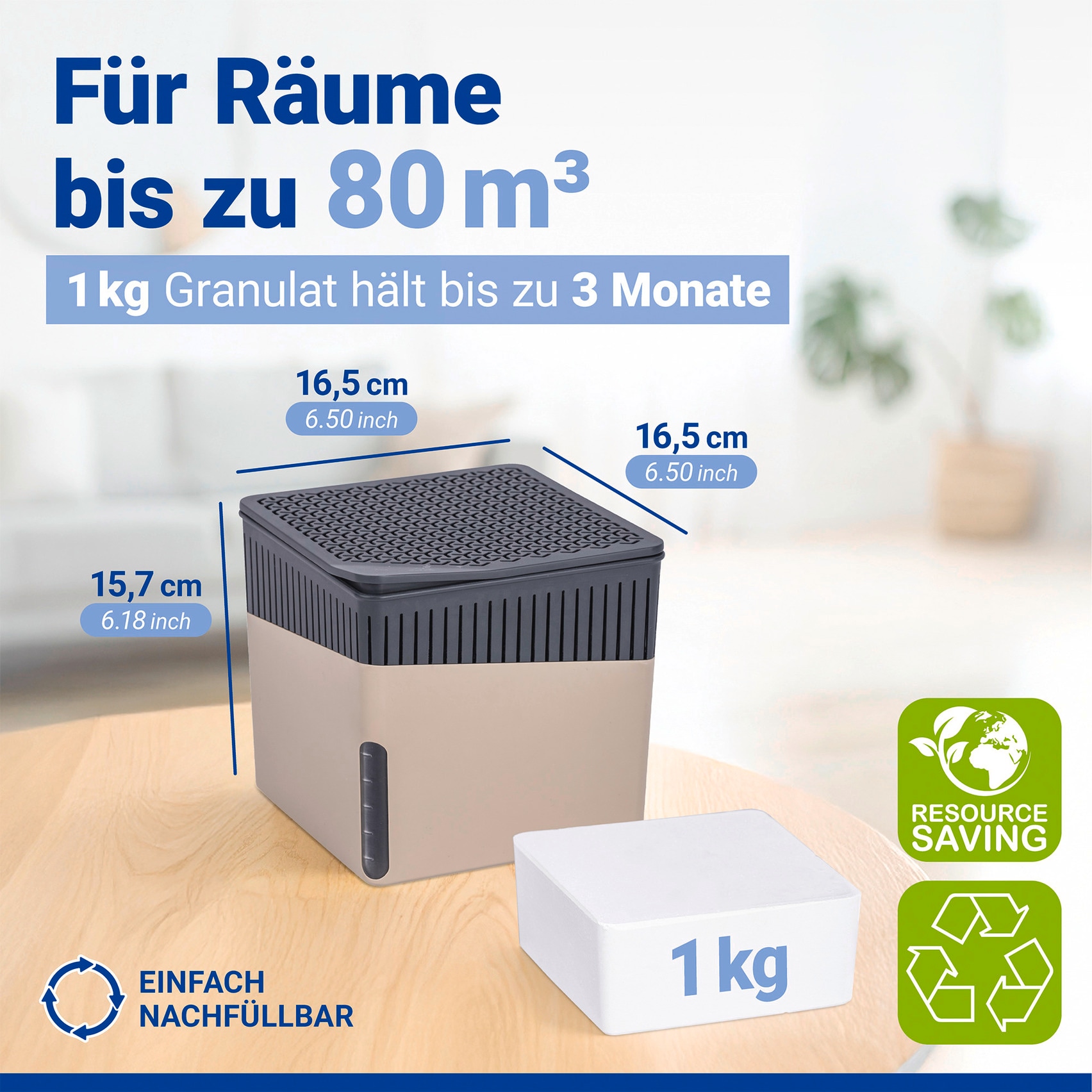 WENKO Déshumidificateur d'air »Cube« für 80 m³ Räume 1000 g