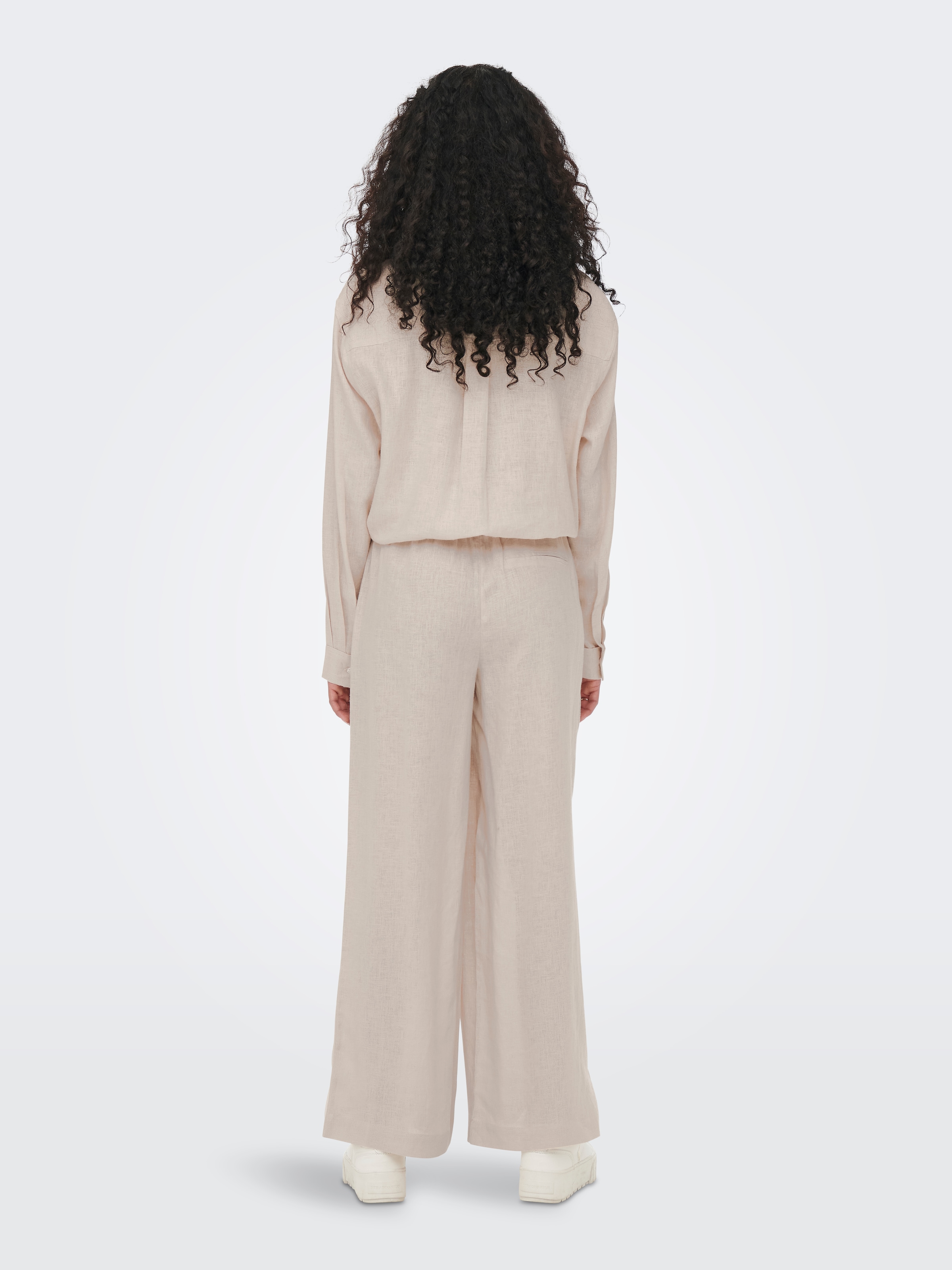 ONLY Pantalon à enfiler »ONLTOKYO – Sommerhose mit Leinen und elastischem Bund«  Coupe droite, décontractée, tissu tissé, mélange viscose,