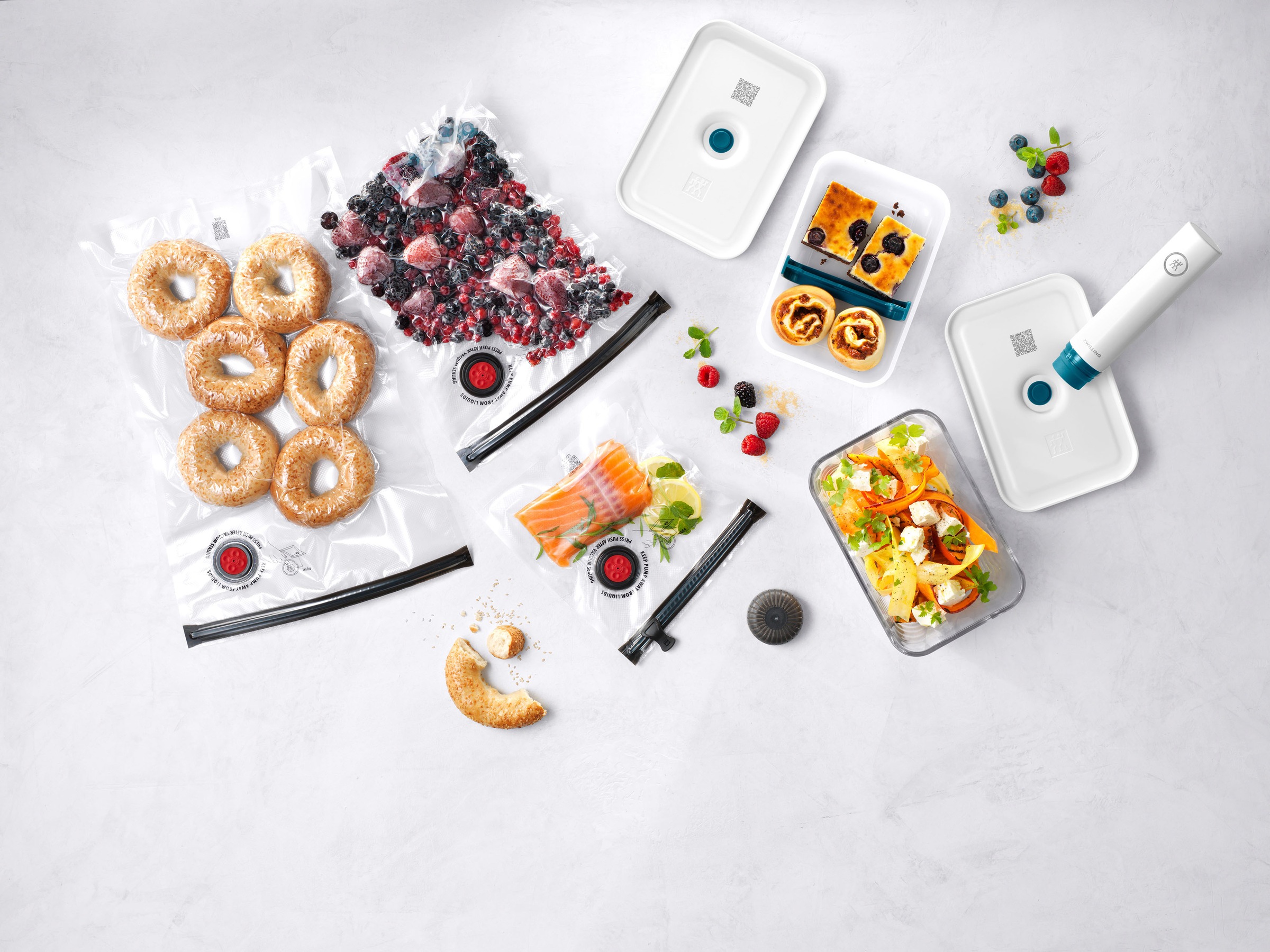 Zwilling Aufbewahrungssystem »Fresh&Save Aufbewahrungsbox«, (Set, 21 tlg.), Borosilikatglas,Kunststoff, Silikon, (Set, 21tlg), (Vakuum Starterset)
